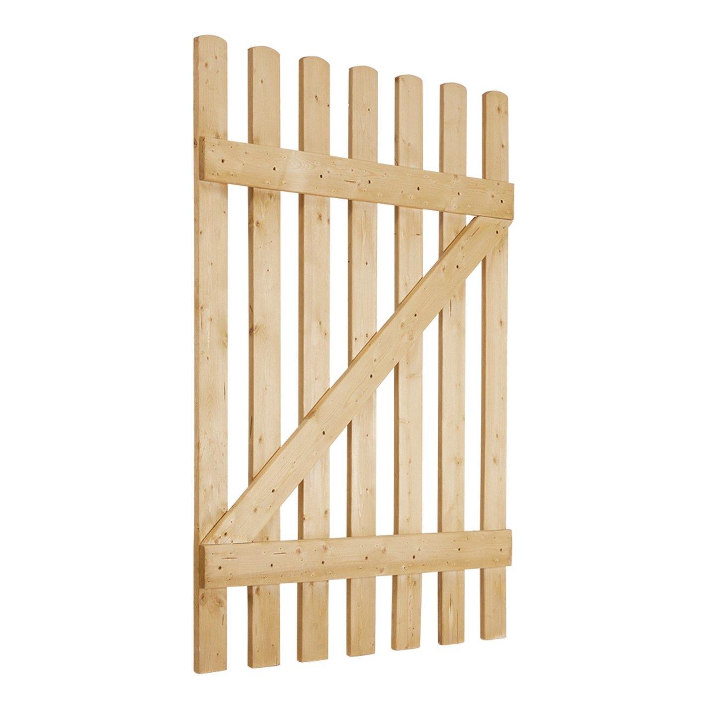 Brown - Breeins - 150cm H Garden Wood Fence Gate with Latch Brown - 2