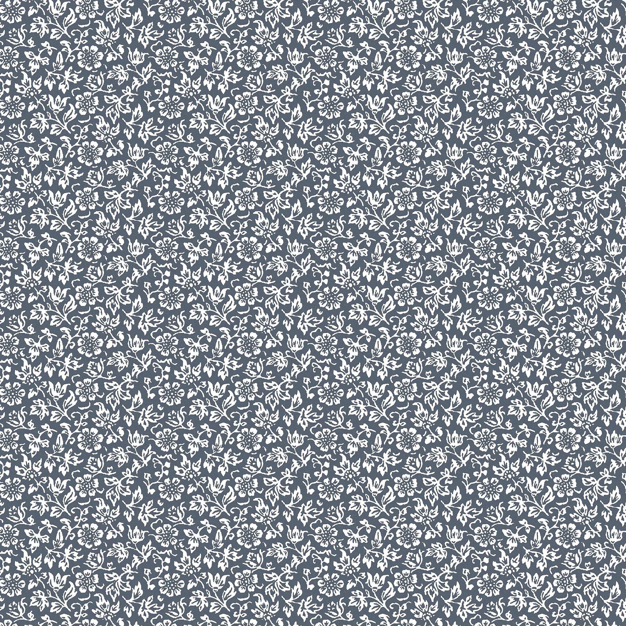 Denim Blue - Laura Ashley - Sweet Alyssum Wallpaper - 1