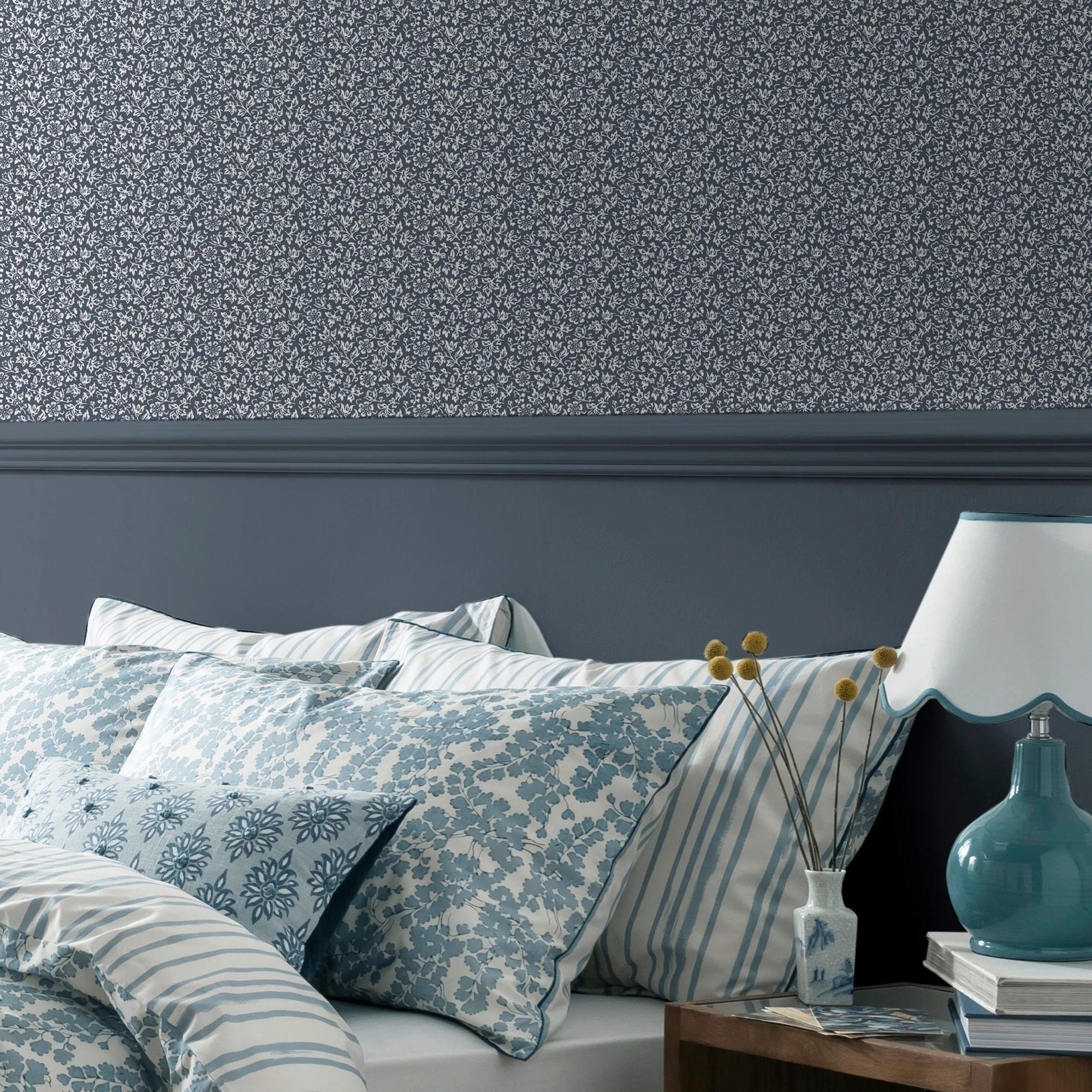 Denim Blue - Laura Ashley - Sweet Alyssum Wallpaper - 2