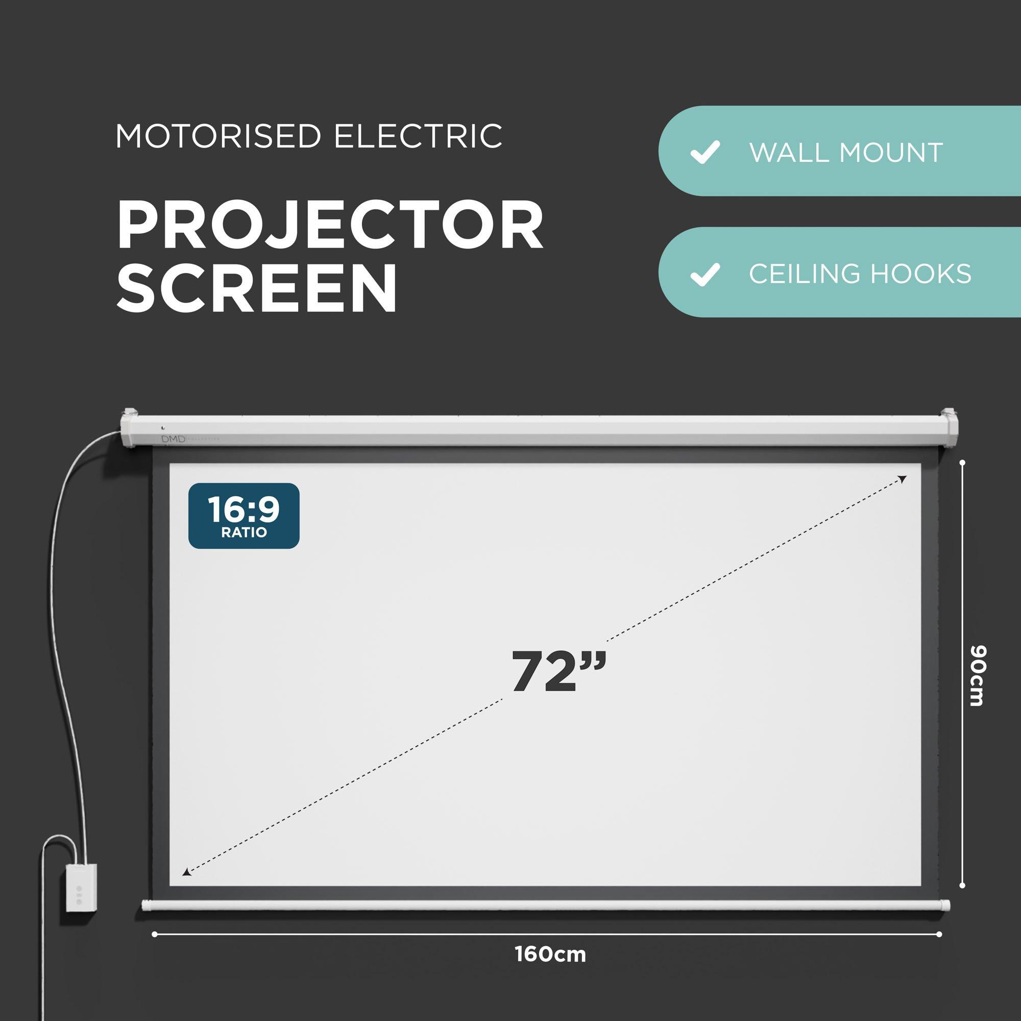 White - DMD Collective - 72 Electric Motorized Screen 16:9 Aspect Ratio - 2