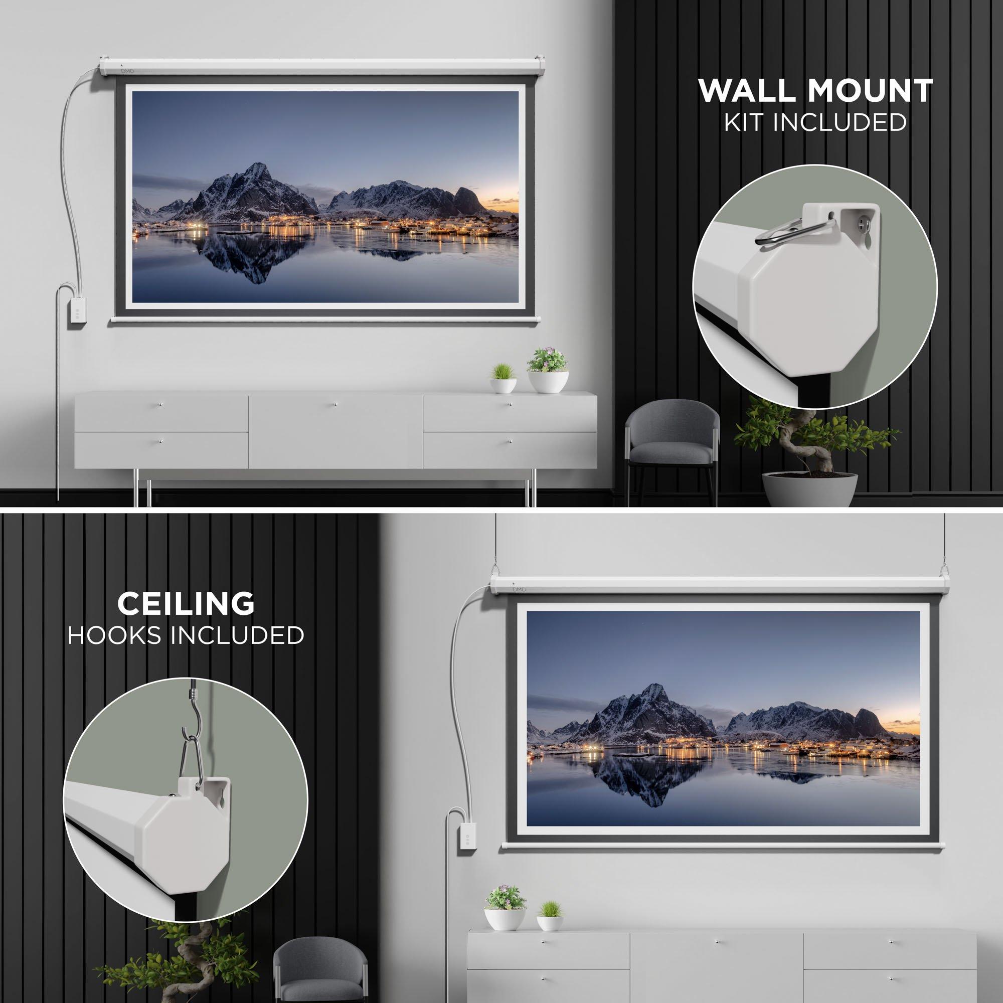 White - DMD Collective - 72 Electric Motorized Screen 16:9 Aspect Ratio - 5