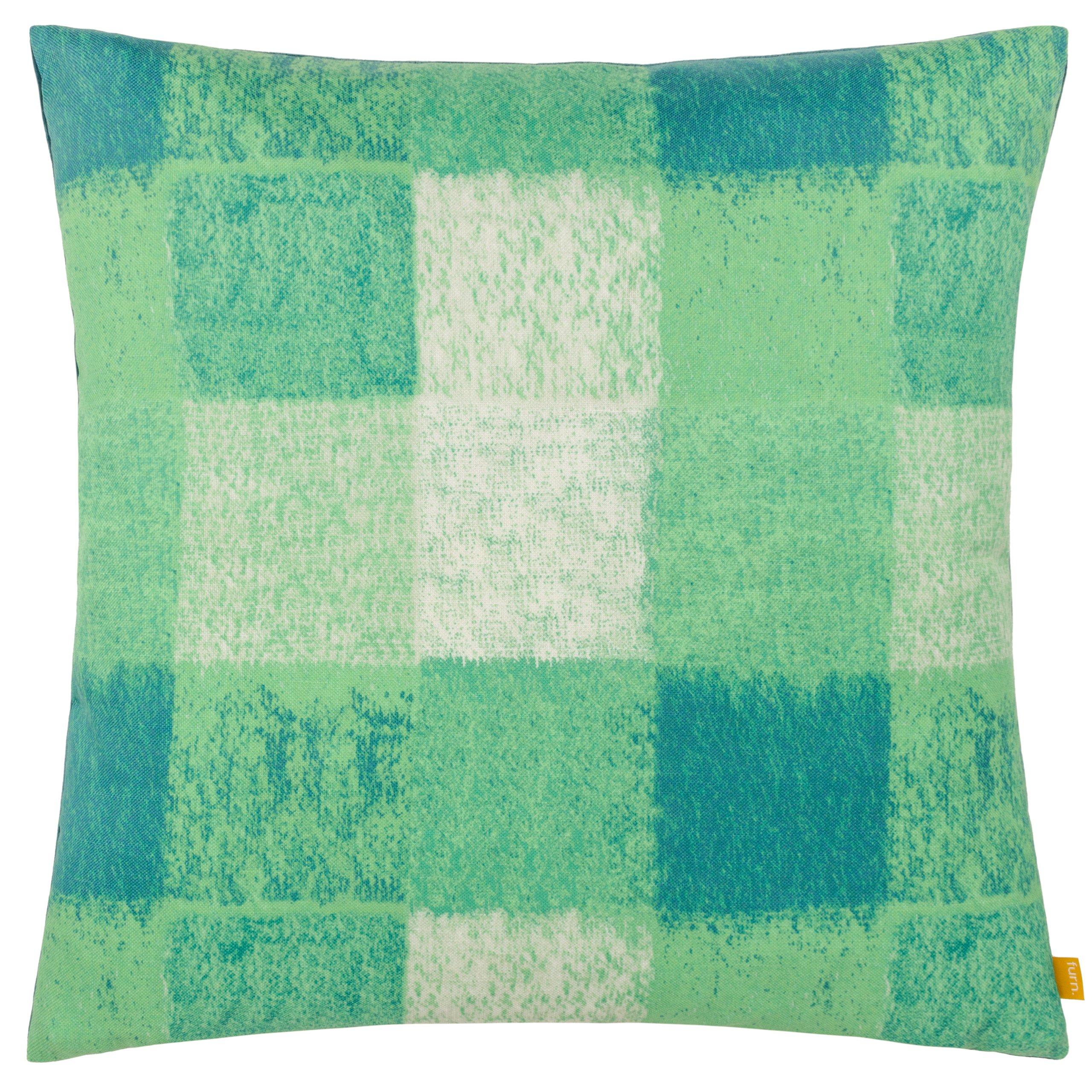 Furn.  Alma Check Cushion - Green - 50 x 50cm