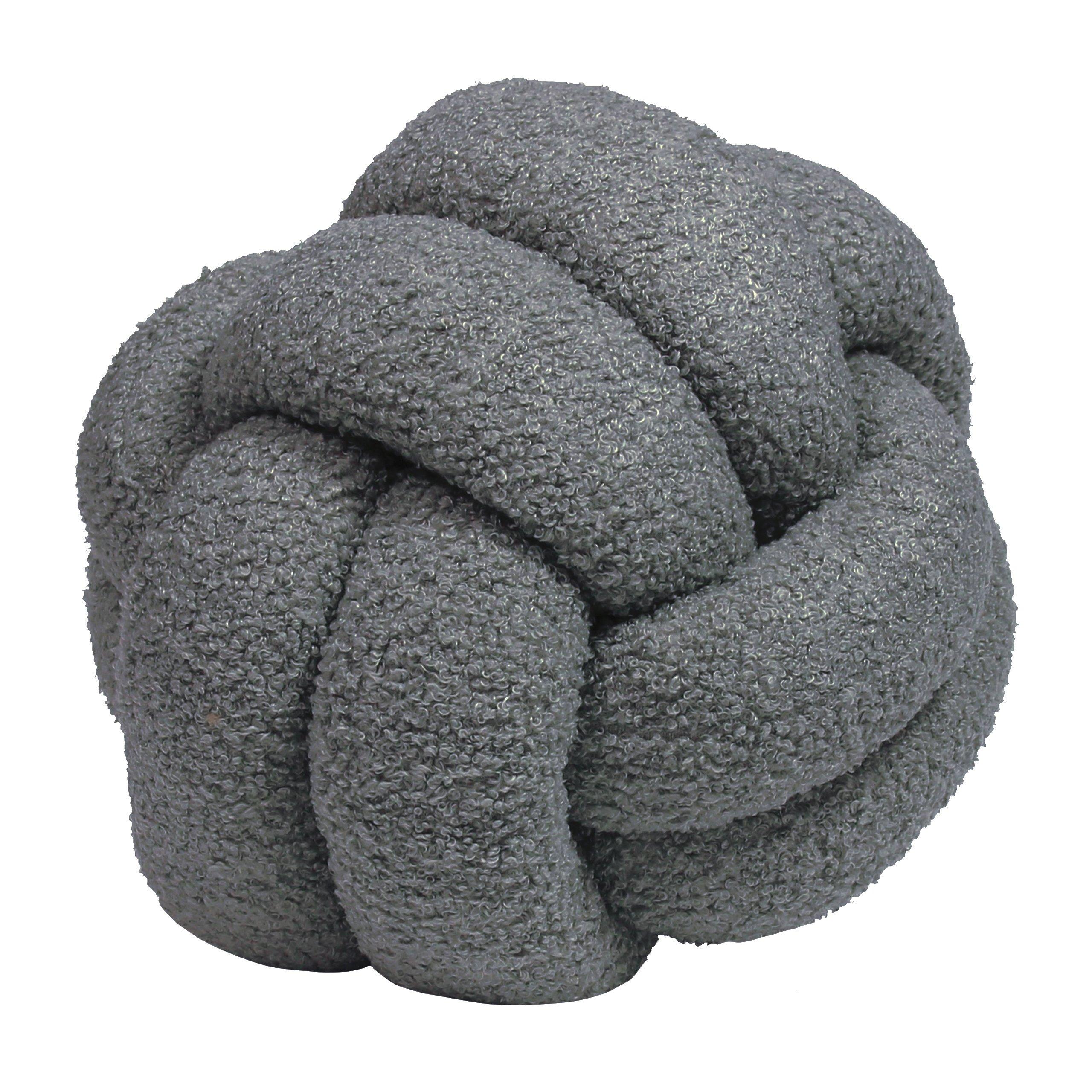 Charcoal - furn. - Boucle Knot Fleece Cushion - 1