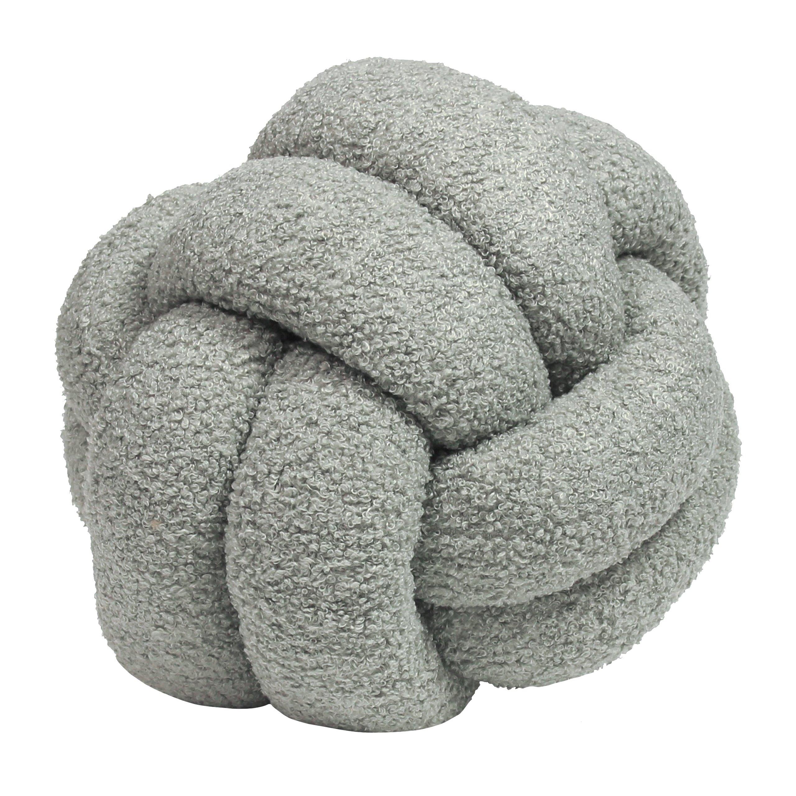 Furn.  Boucle Knot Fleece Cushion - Silver - 30x30cm