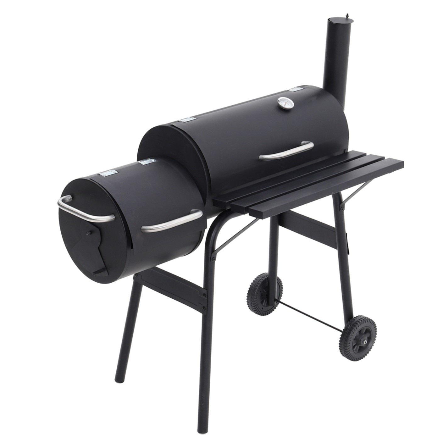 Black - Breeins - Outdoor Charcoal BBQ Grill with Trolley Black - 3