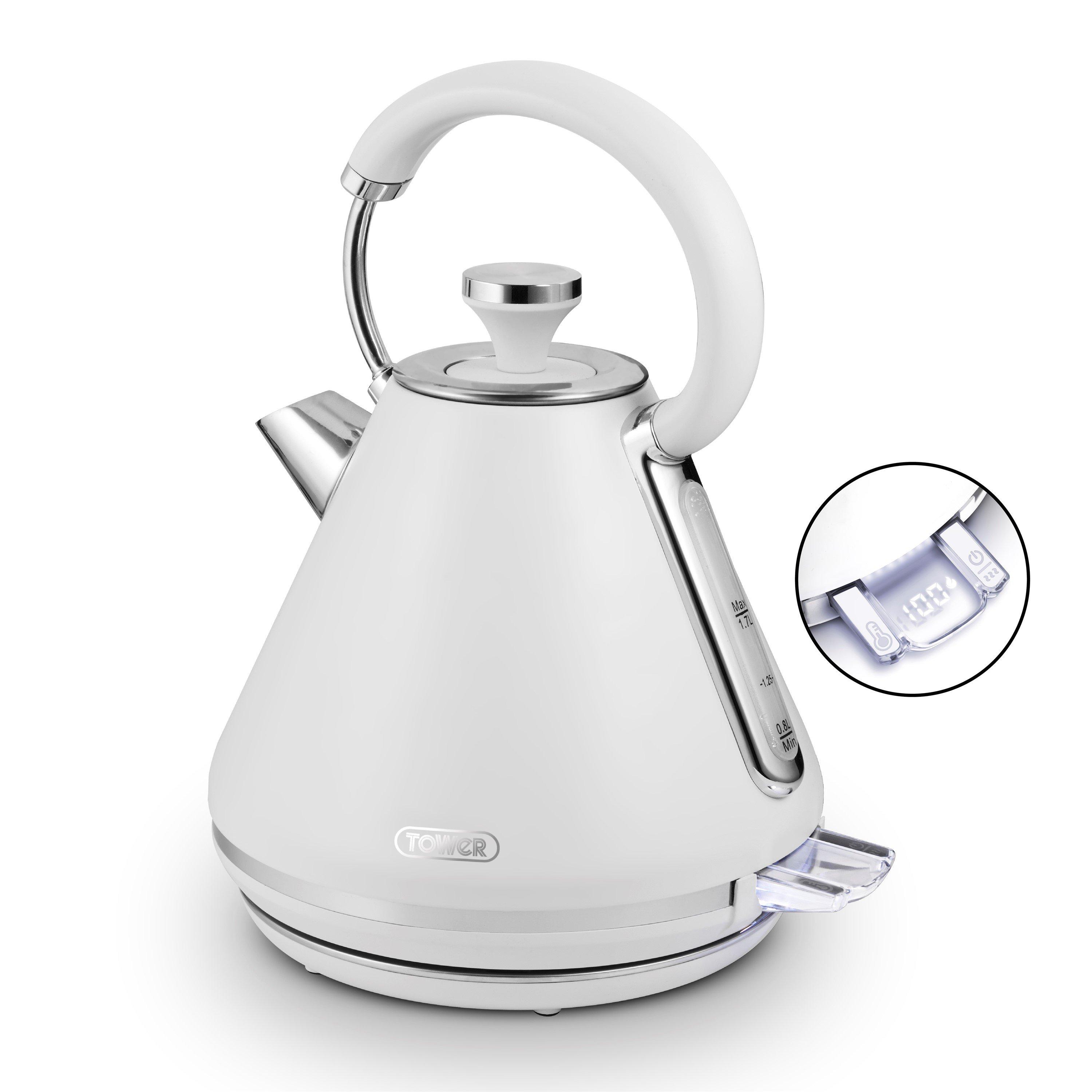 White - Tower - Mirage 1.7L Variable kettle White with Chrome trim - 1