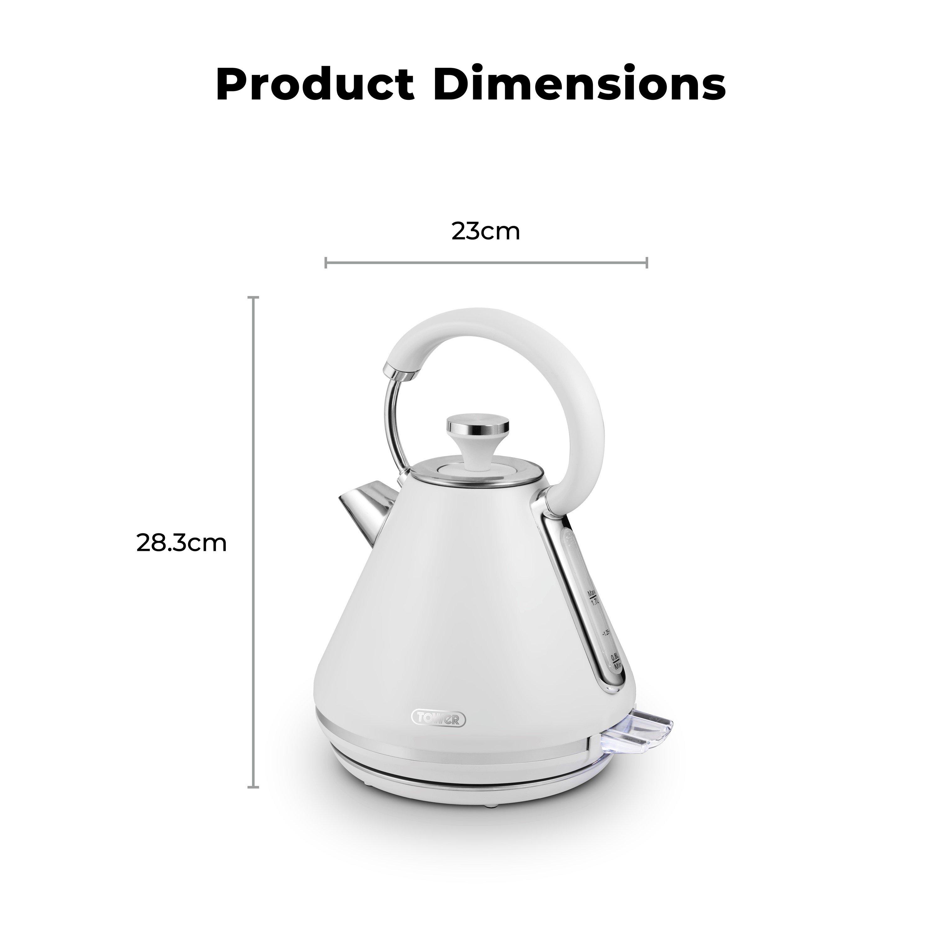 White - Tower - Mirage 1.7L Variable kettle White with Chrome trim - 6