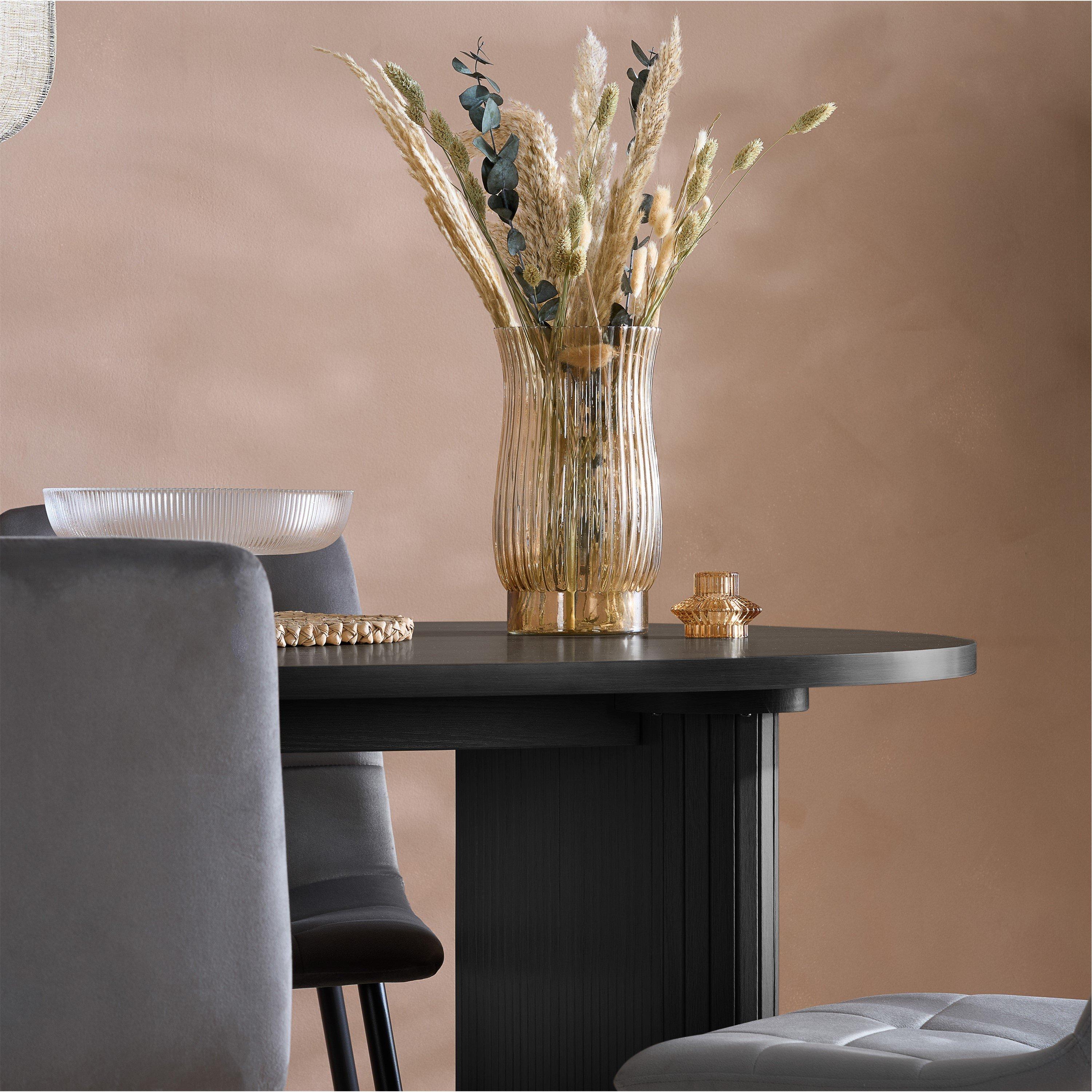 Black - Birlea - Axel Oval Fluted Dining Table With 4 Chairs - 4