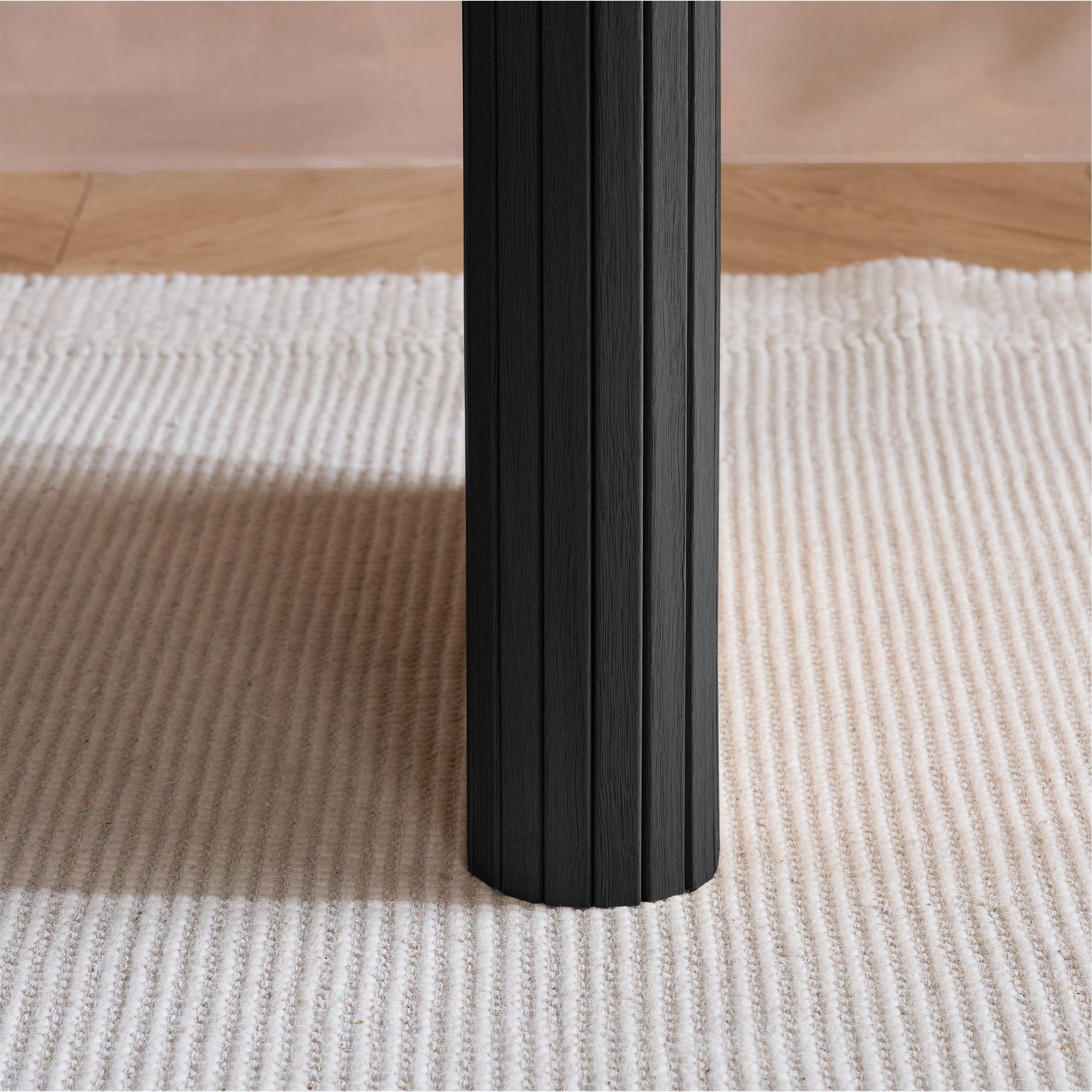 Black - Birlea - Axel Oval Fluted Dining Table With 4 Chairs - 6