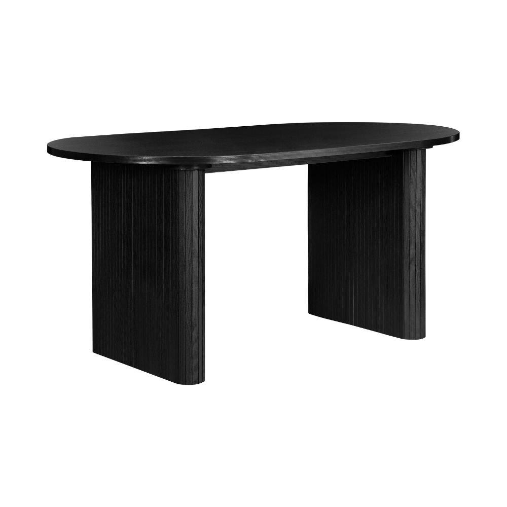 Black - Birlea - Axel Oval Fluted Dining Table With 4 Chairs - 8