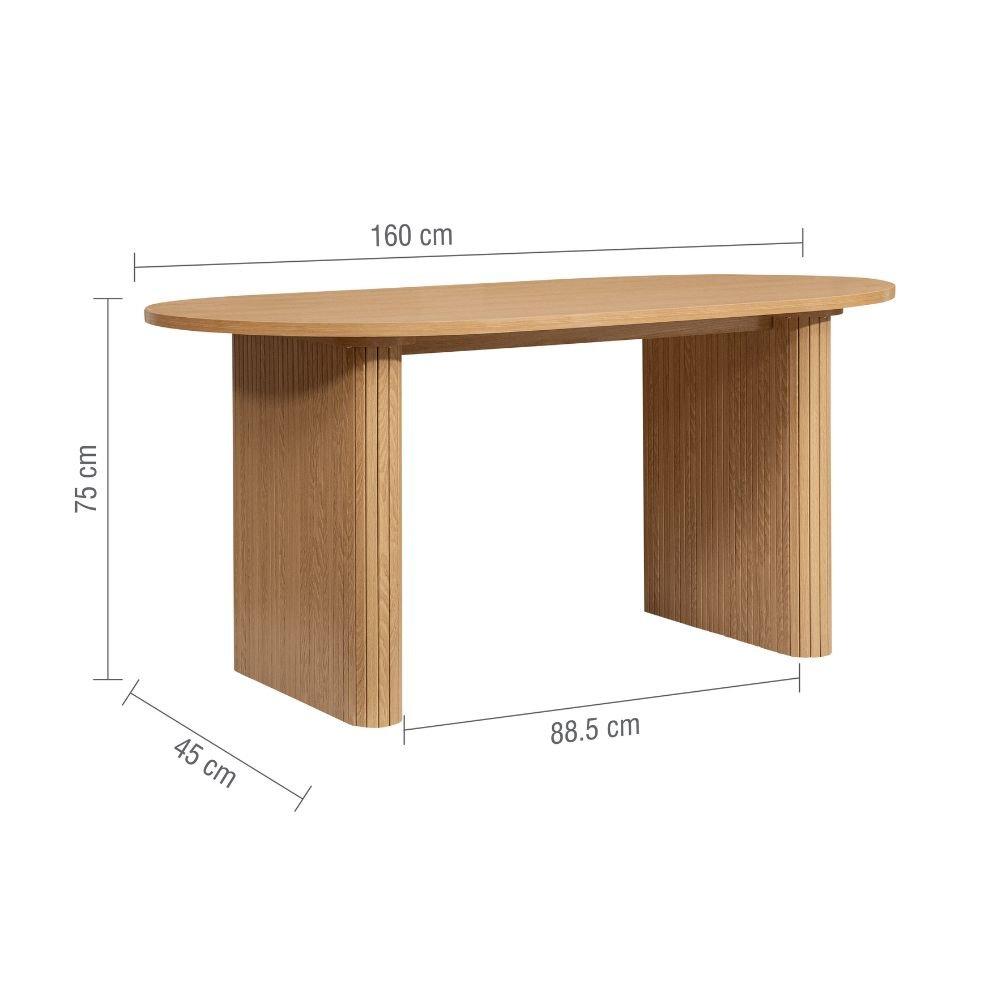 Nude - Birlea - Axel Oval Fluted Dining Table With 4 Chairs - 13