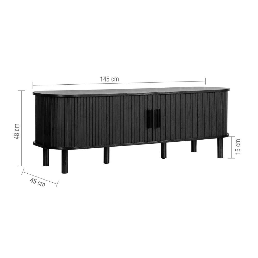 Black - Birlea - Axel Fluted TV Unit - 12