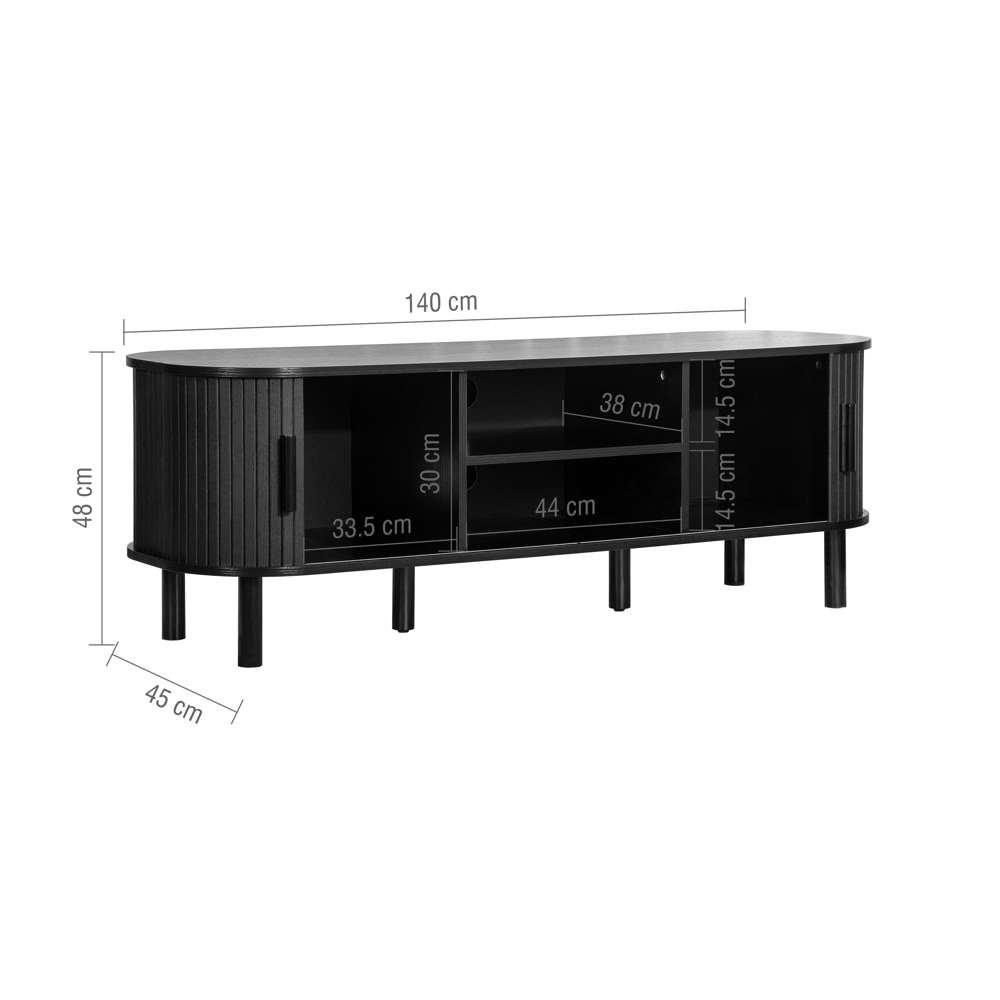 Black - Birlea - Axel Fluted TV Unit - 13