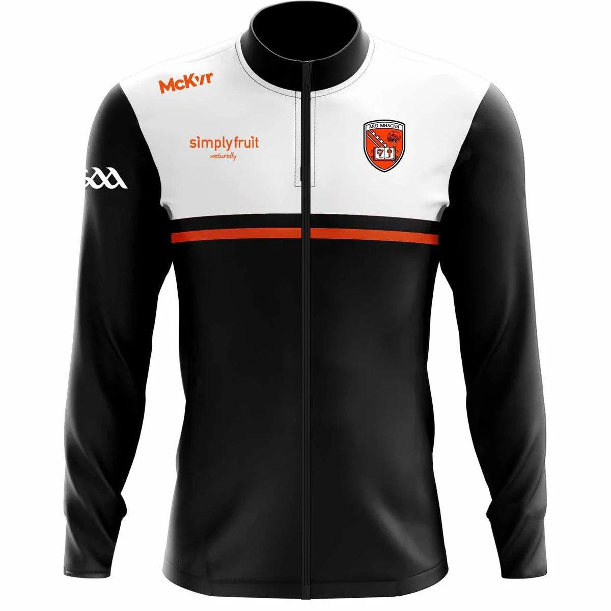 Noir/Blanc/Org - McKeever Sports - Kids' Vital Armagh Long Sleeve Performance Training Jacket