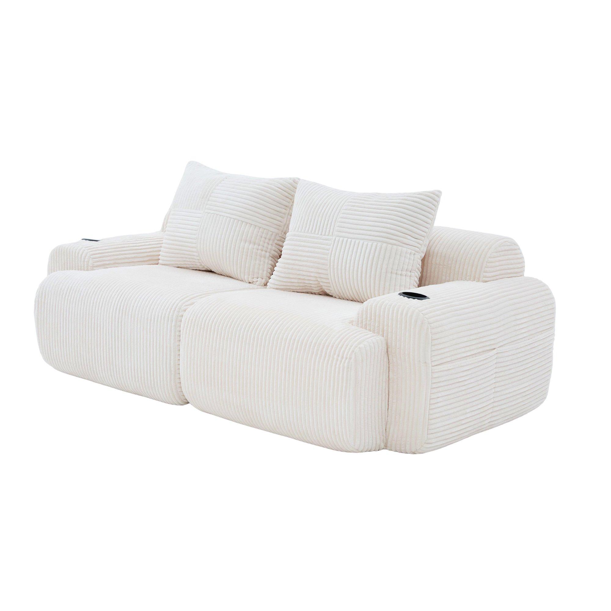 Beige - Urban Meuble - Modular Corduroy Sofa - 11