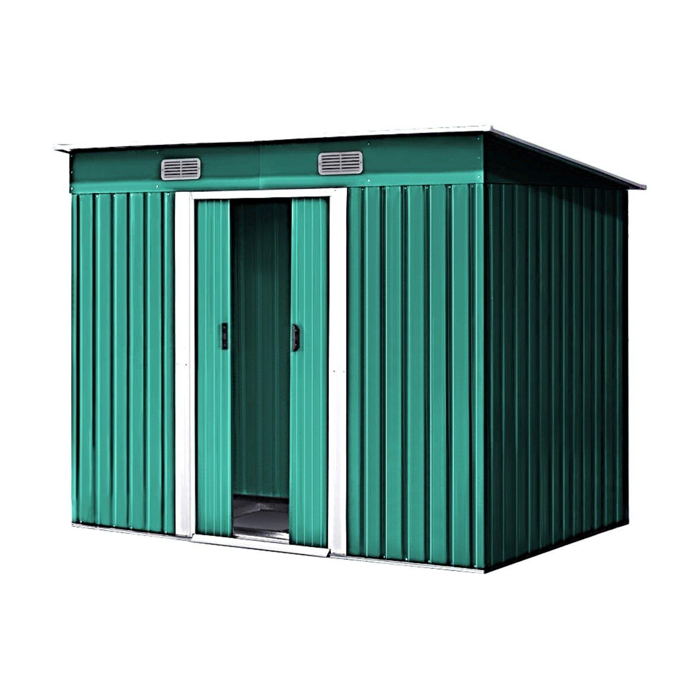Green - Breeins - Outdoor 4x8Fts Metal Storage Shed Green - 2