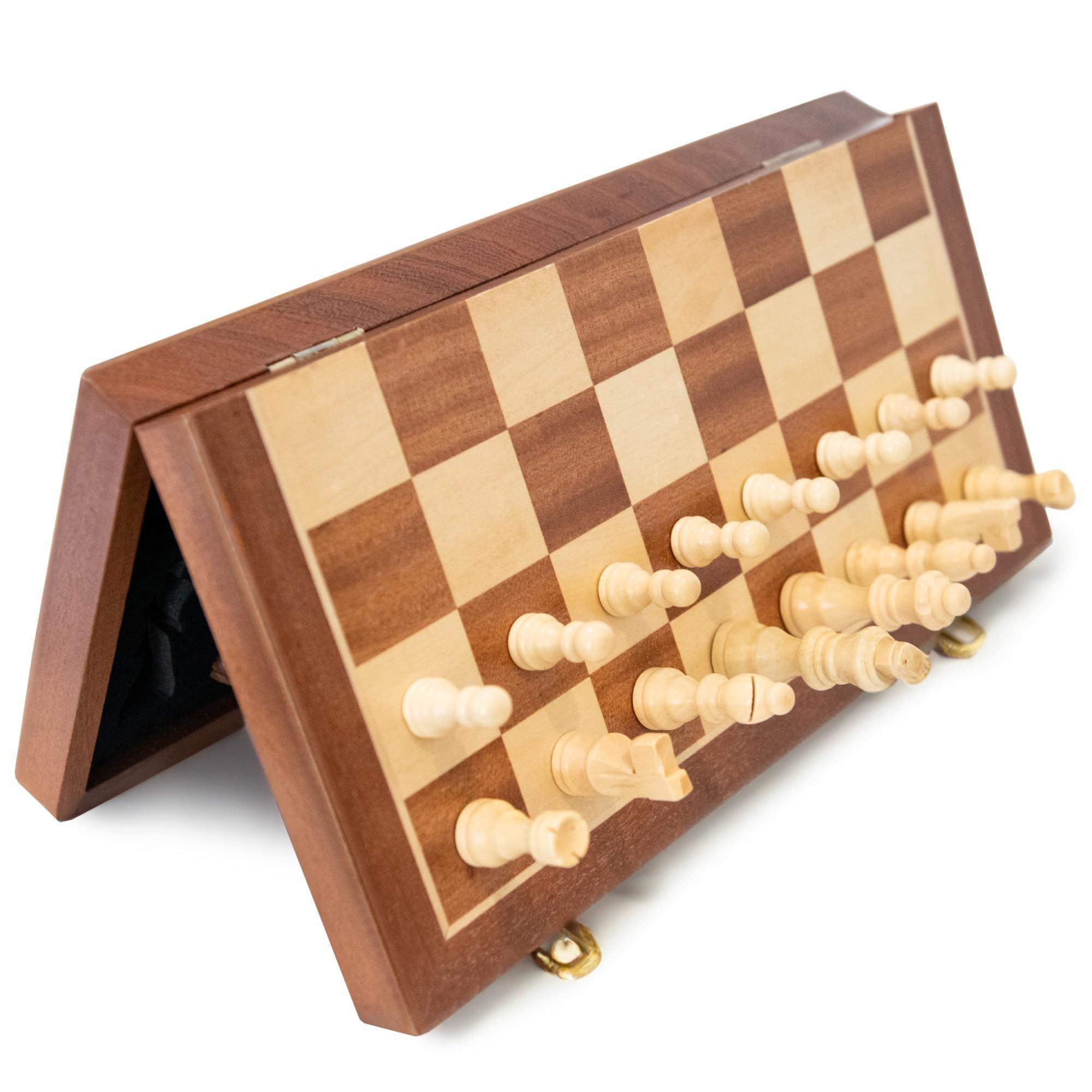 Brown & Black - Planet Direct - M.Y Premium 15 Inch Wooden Magnetic Chess Set - 2