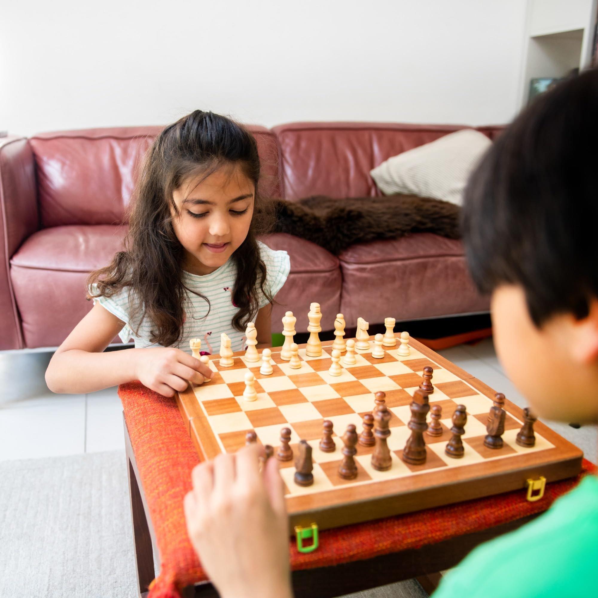 Brown & Black - Planet Direct - M.Y Premium 15 Inch Wooden Magnetic Chess Set - 5