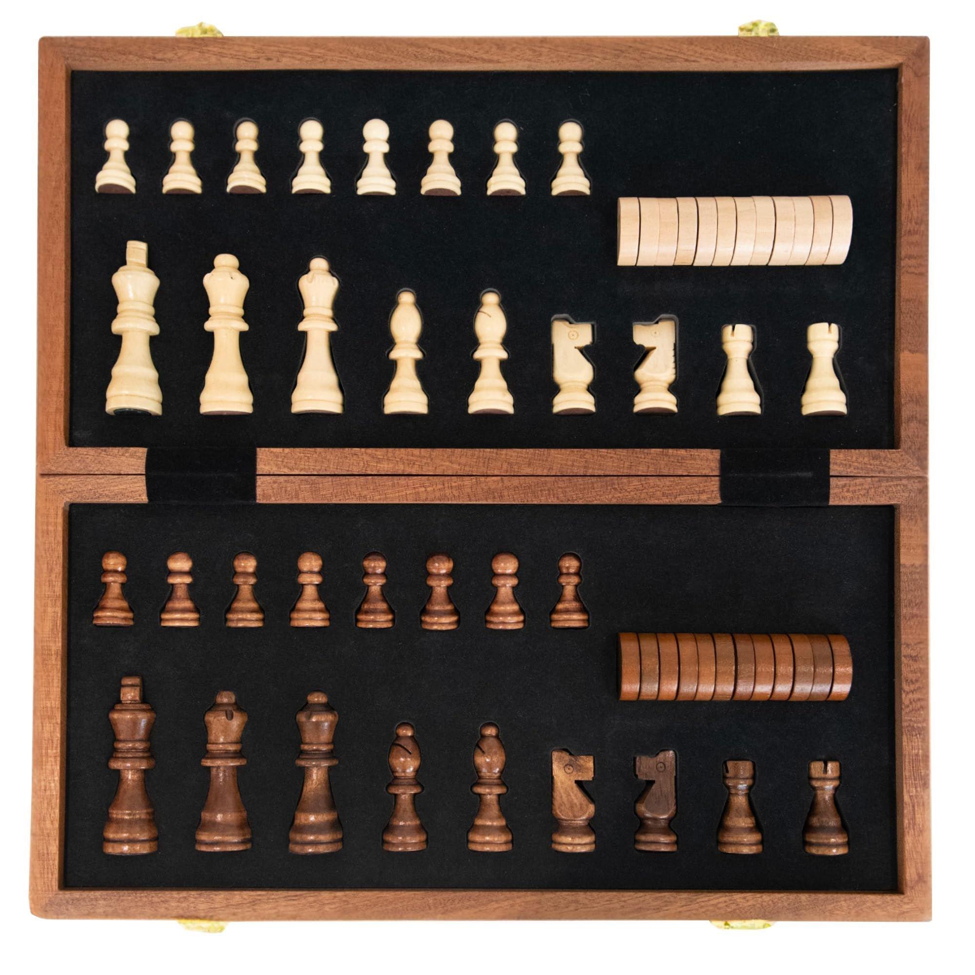 Brown & Black - Planet Direct - M.Y Premium 15 Inch Wooden Magnetic Chess Set - 7