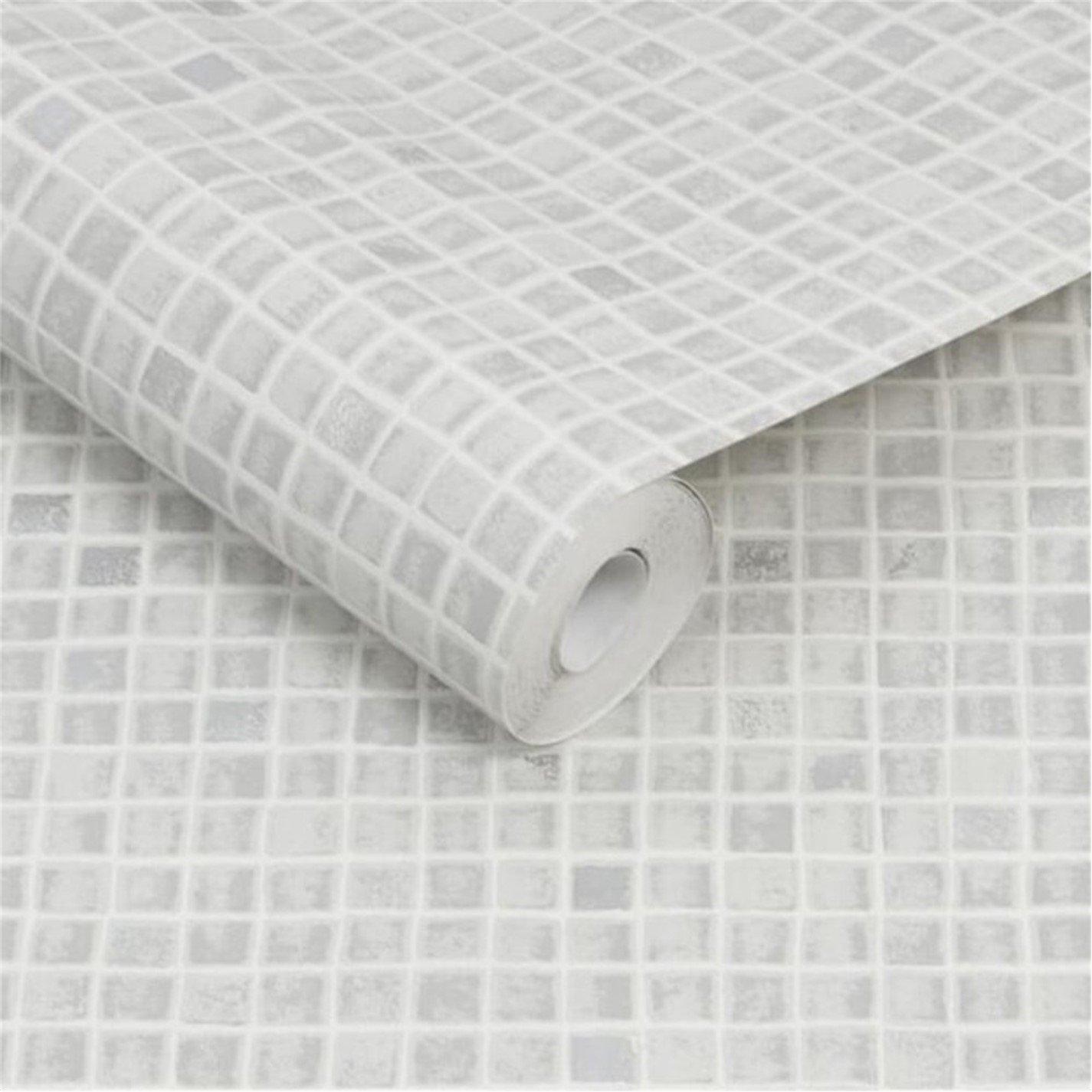 Grey - Contour - Antibac Spectrum Grey Mosaic Wallpaper - 3