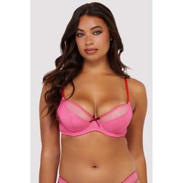 Playful Promises Grace Pink Supportive Net Plunge Bra