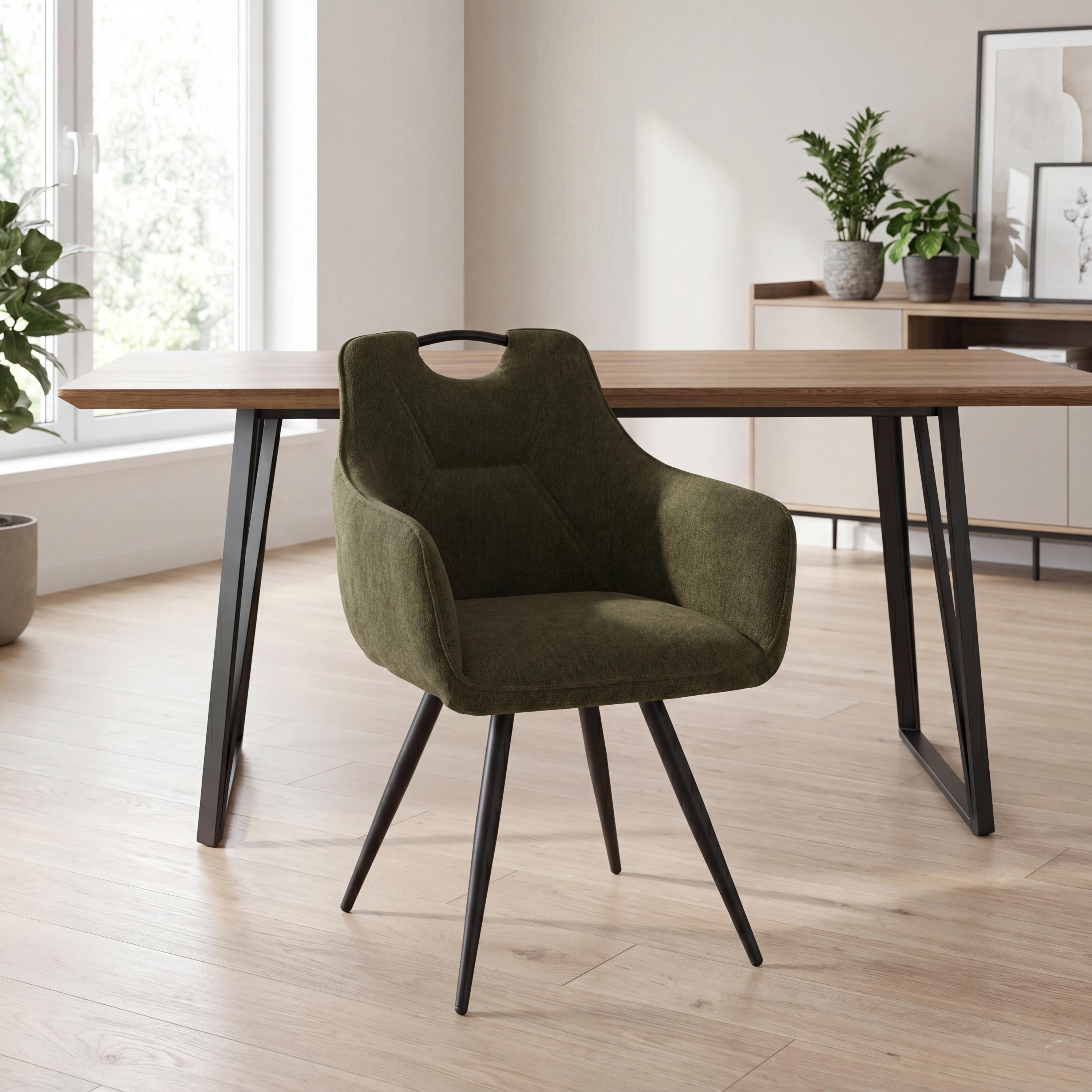 Green - Shankar - Set of 2 Halston Green Upholstered Dining Chairs - 1