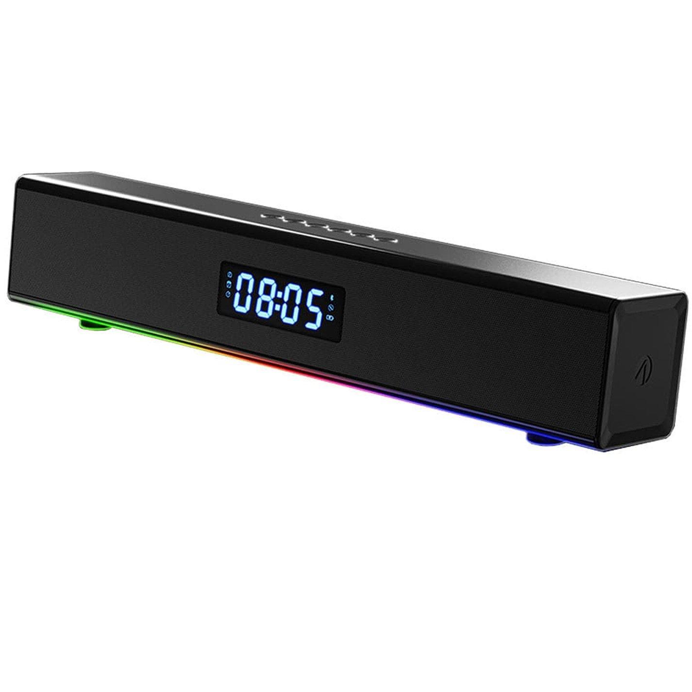 Stealth LED Light-Up Rechargeable Portable Soundbar for Gaming Music and Movies - Multi Format