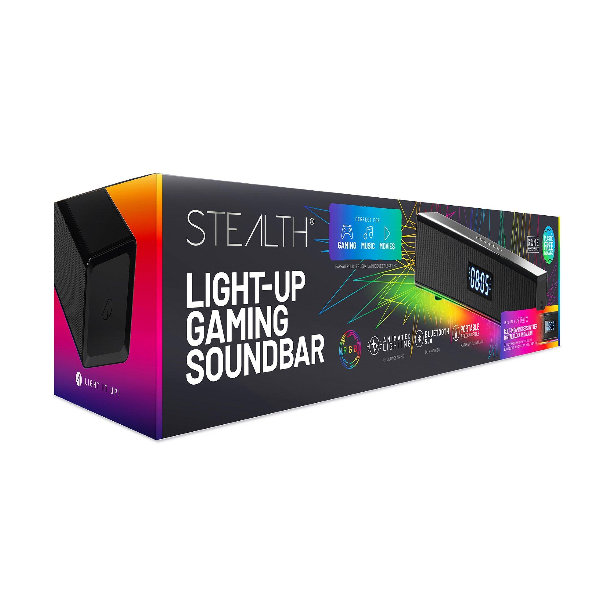 Multi Format - Stealth - LED Light-Up Rechargeable Portable Soundbar for Gaming Music and Movies - 2