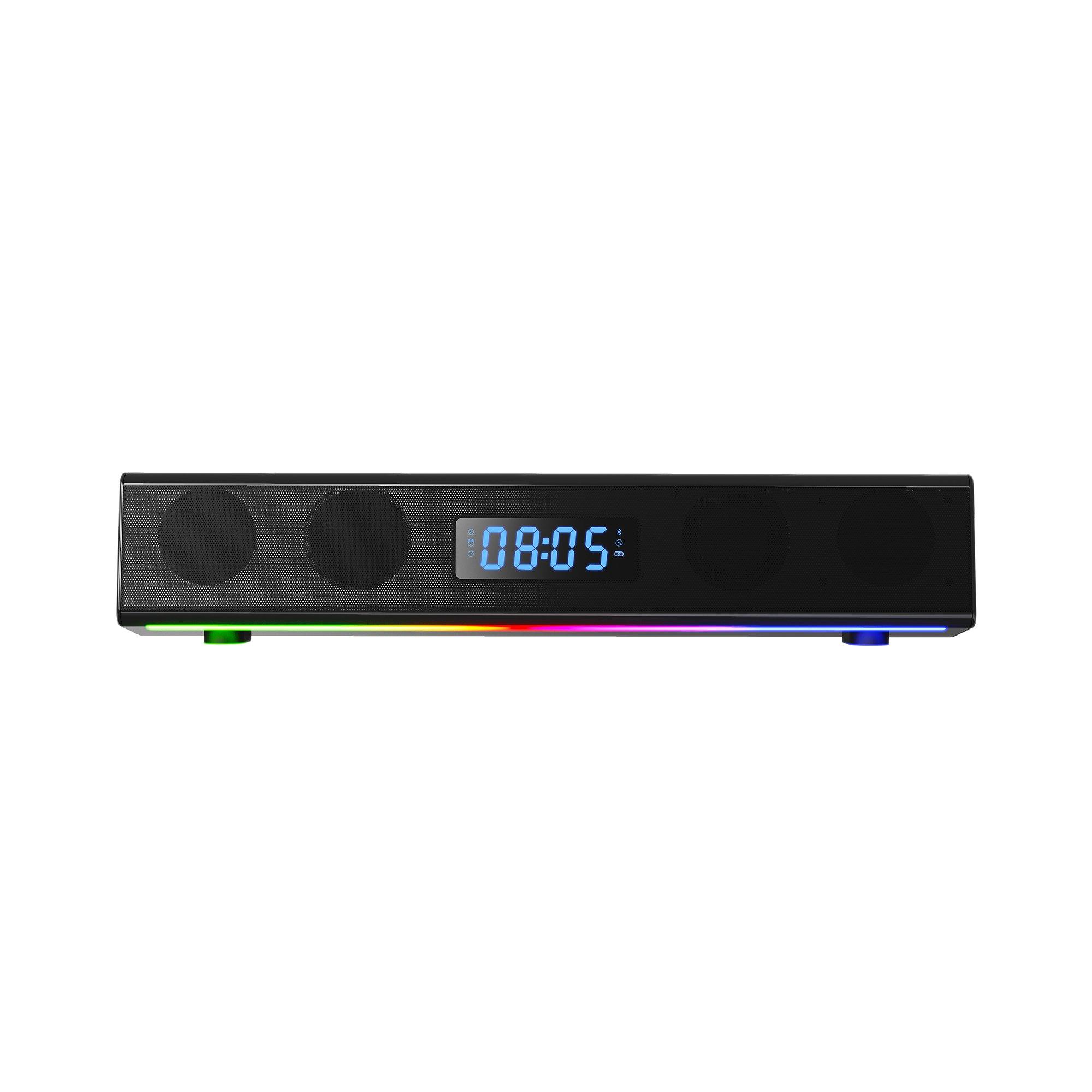 Multi Format - Stealth - LED Light-Up Rechargeable Portable Soundbar for Gaming Music and Movies - 4