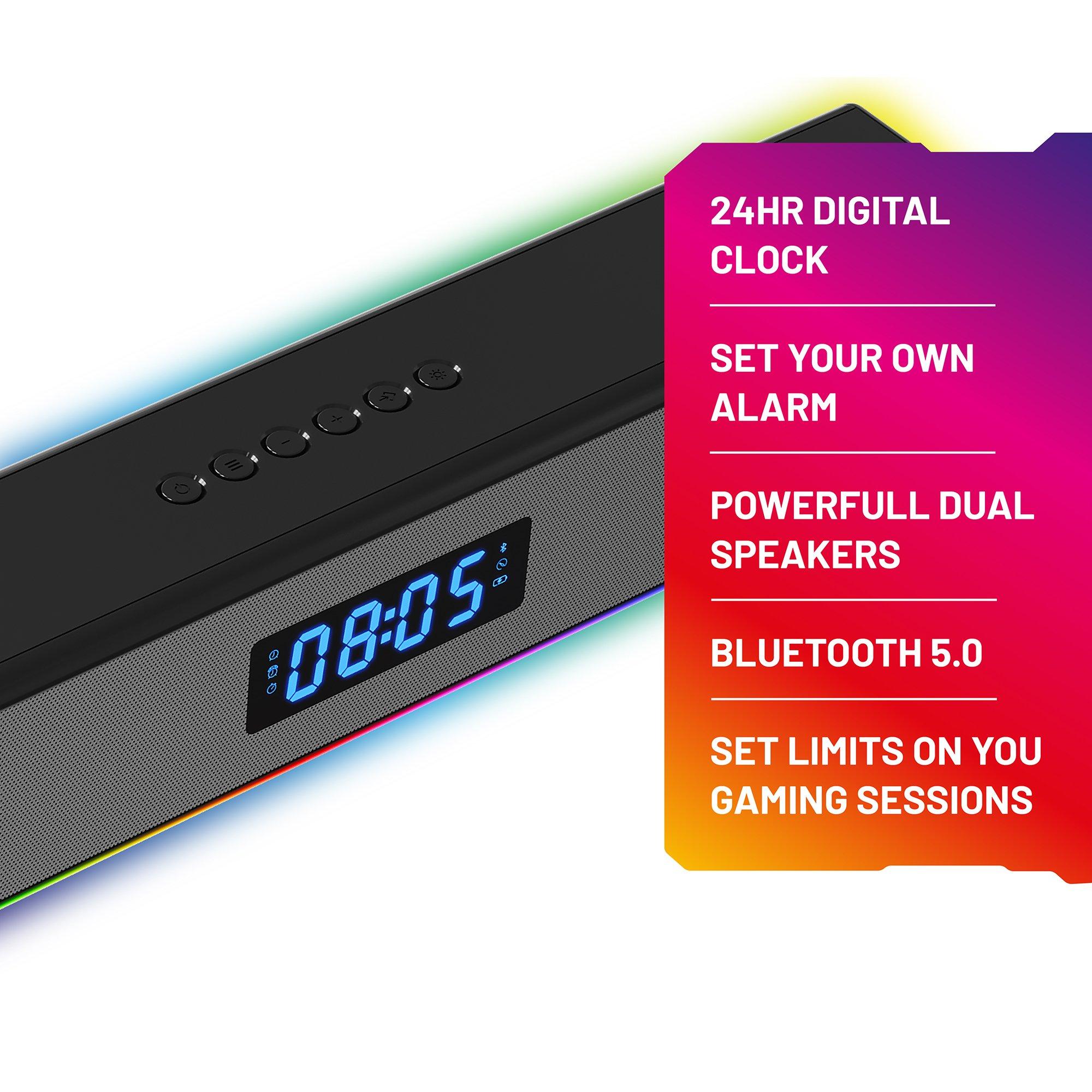 Multi Format - Stealth - LED Light-Up Rechargeable Portable Soundbar for Gaming Music and Movies - 6