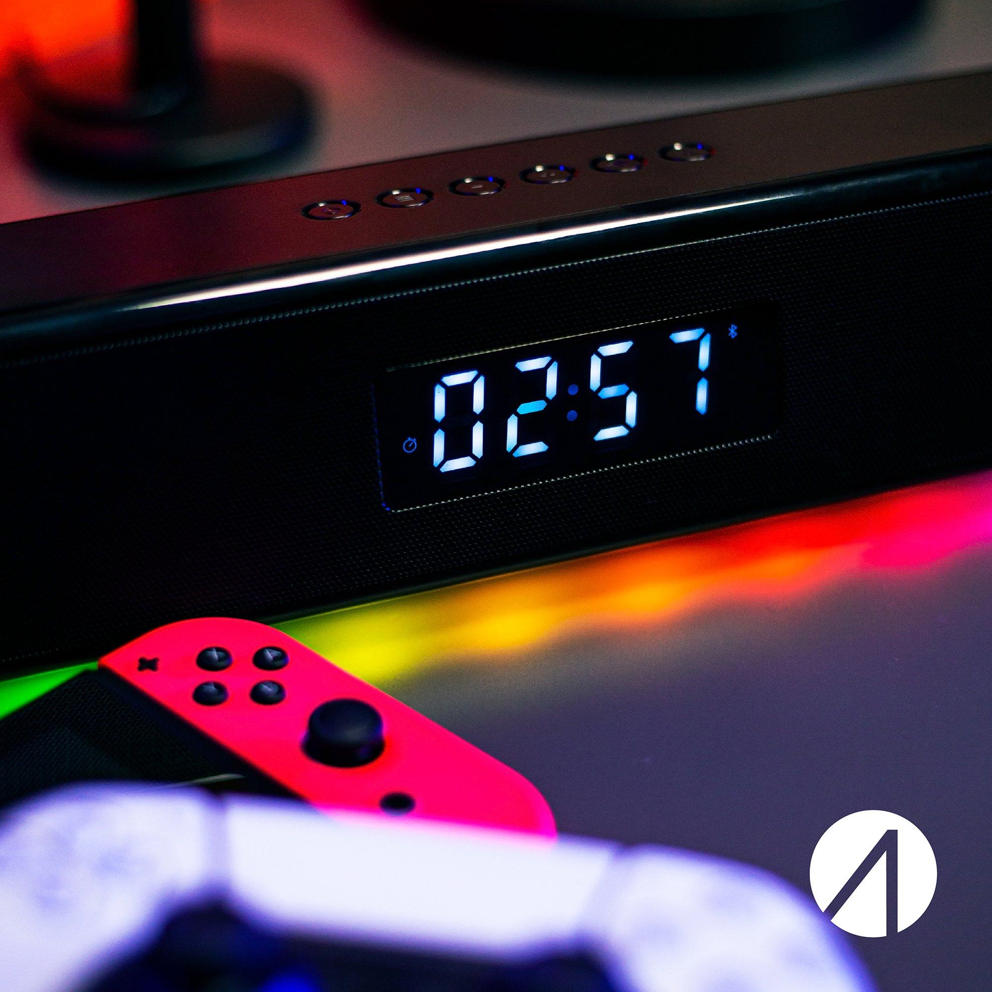 Multi Format - Stealth - LED Light-Up Rechargeable Portable Soundbar for Gaming Music and Movies - 8