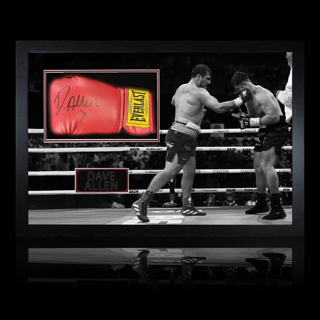 The Fan Cave  Dave Allen Signed Glove Iconic Frame Red - 690mm x 48