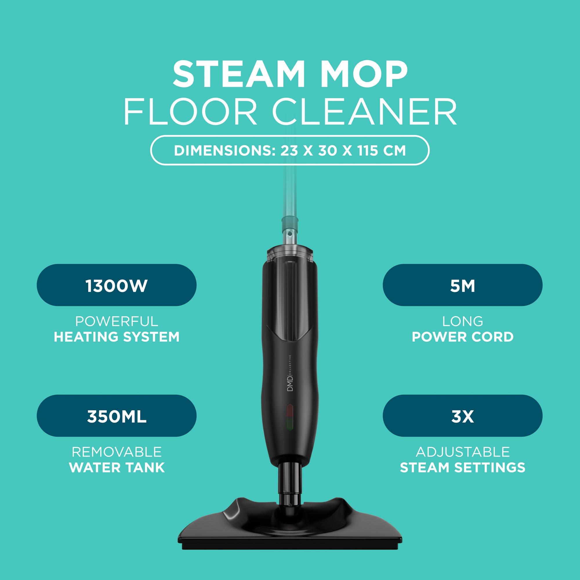 Black - DMD Collective - Steam Mop Floor Cleaner -Adjustable Steam Control - 2