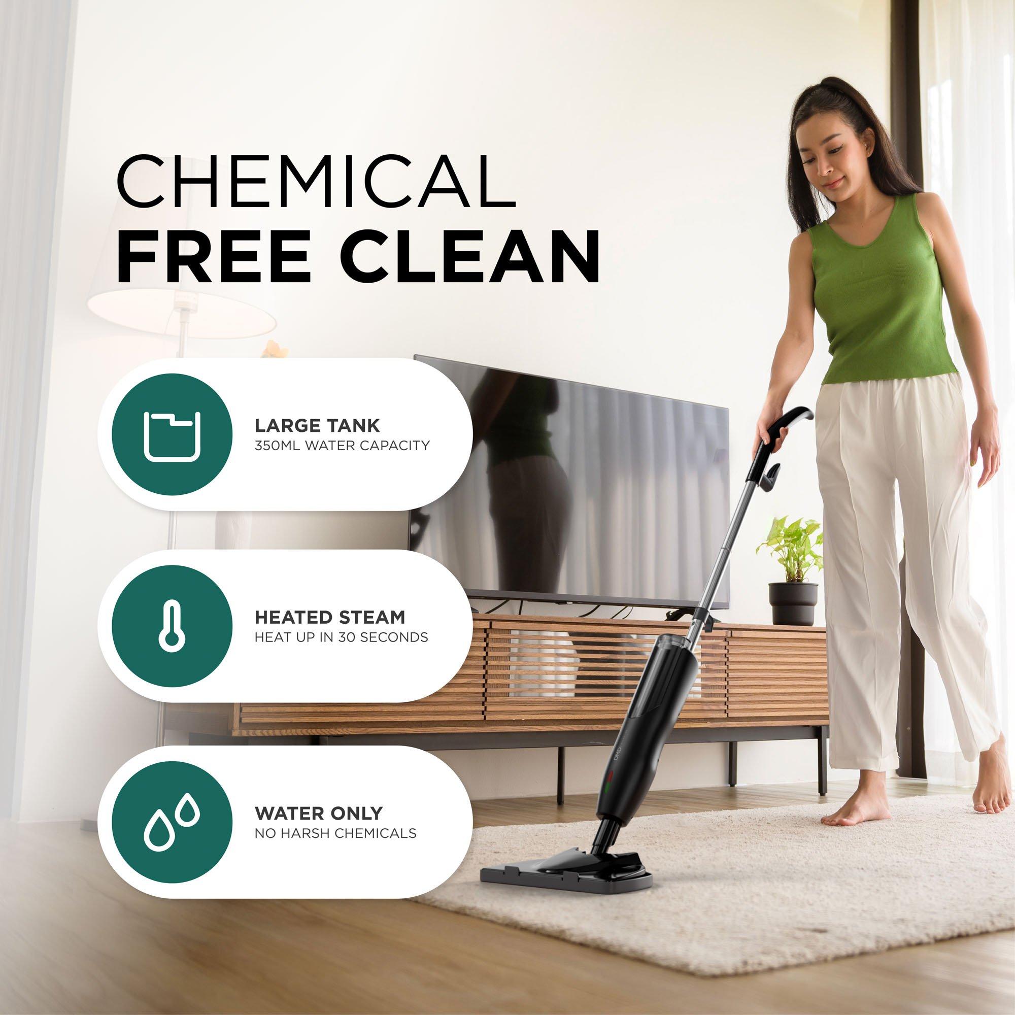 Black - DMD Collective - Steam Mop Floor Cleaner -Adjustable Steam Control - 3
