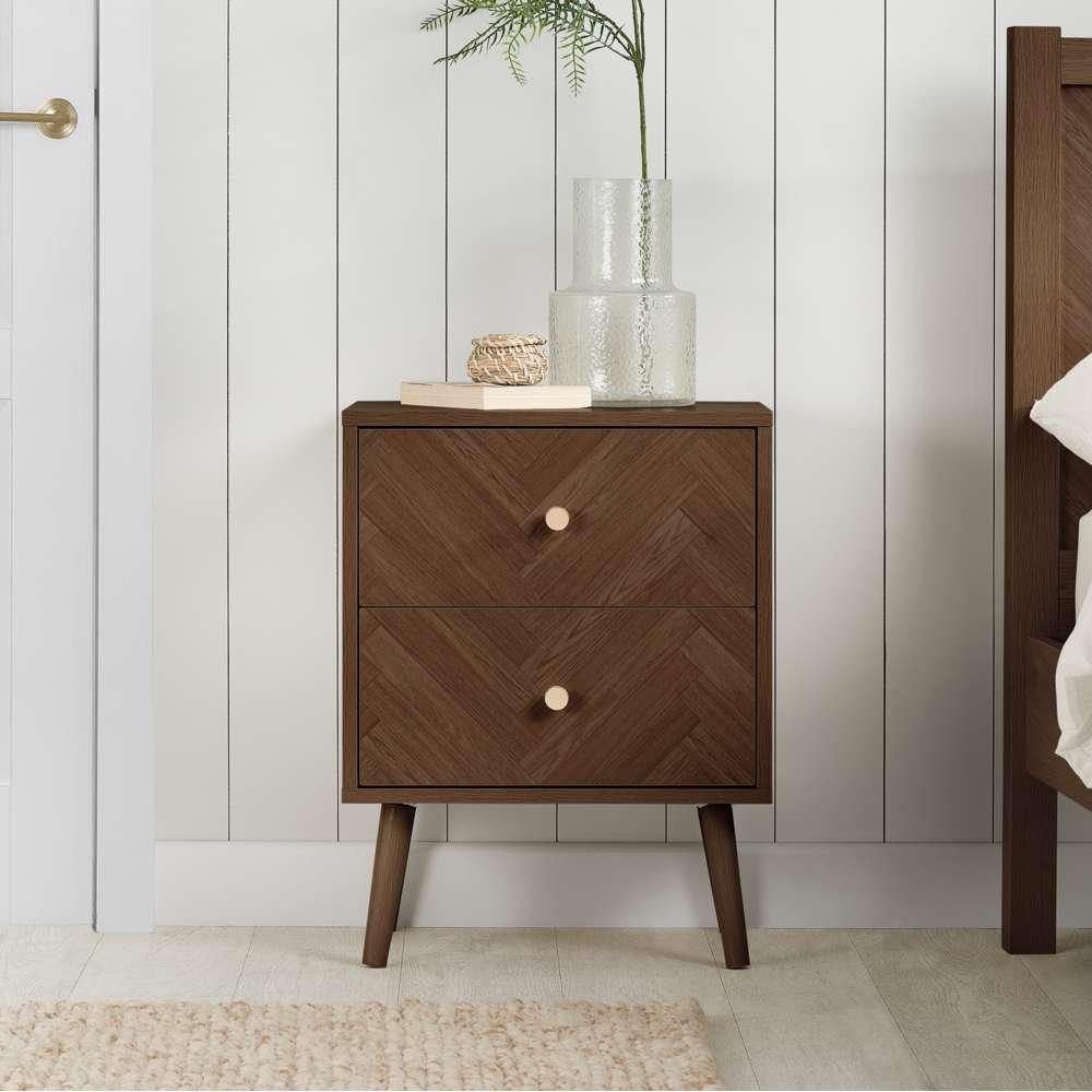 Brown - Birlea - Herringford 2 Drawer Bedside - 1
