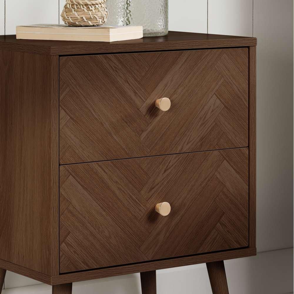 Brown - Birlea - Herringford 2 Drawer Bedside - 2