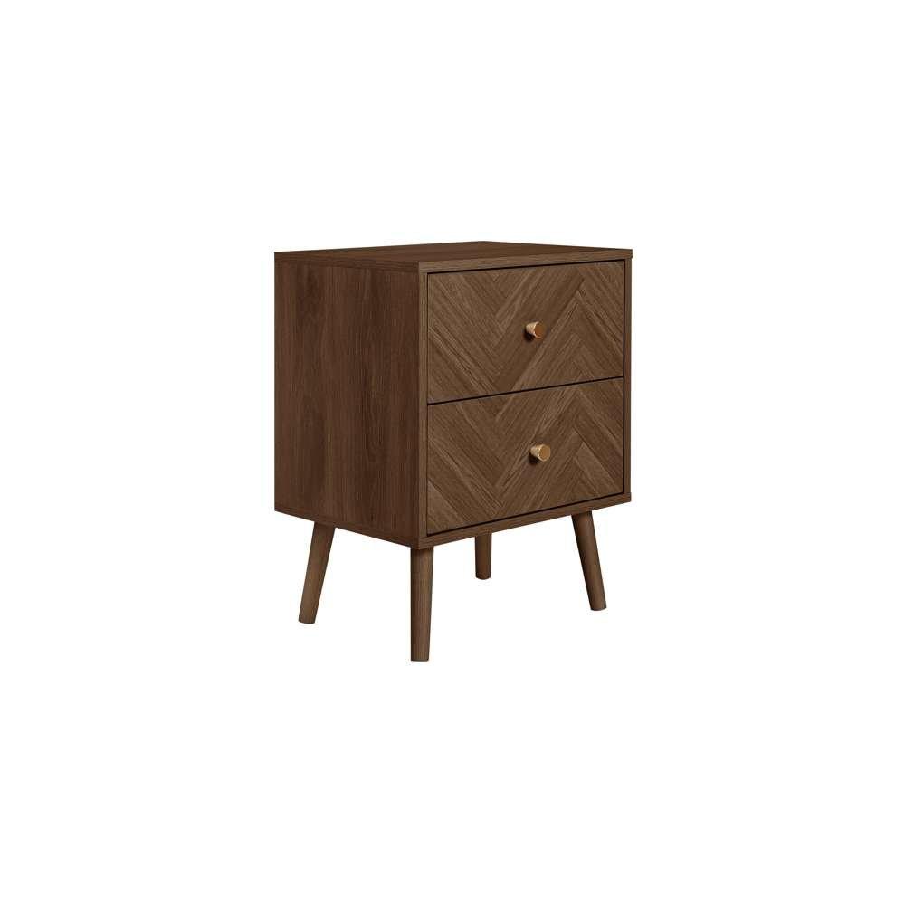 Brown - Birlea - Herringford 2 Drawer Bedside - 4