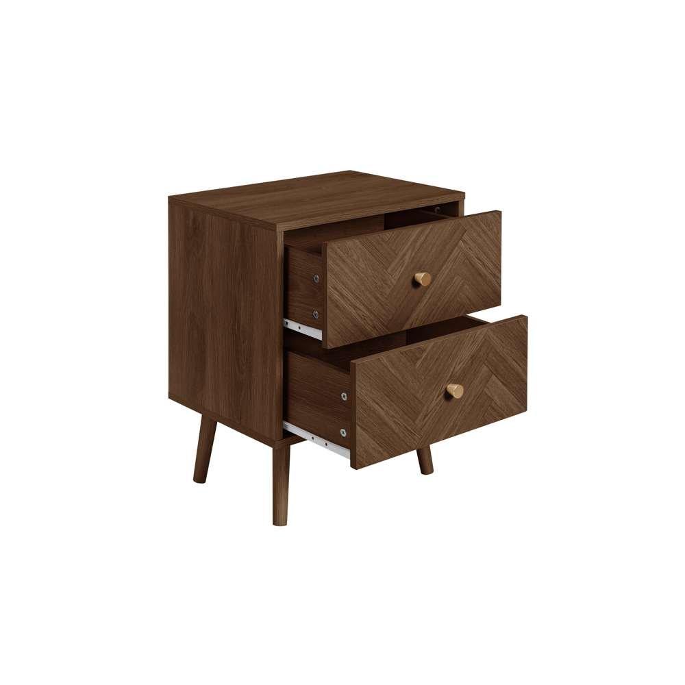 Brown - Birlea - Herringford 2 Drawer Bedside - 5