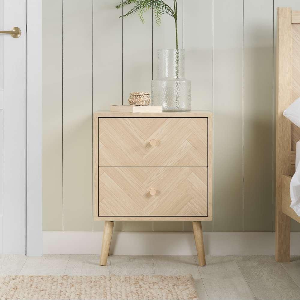 Nude - Birlea - Herringford 2 Drawer Bedside - 1