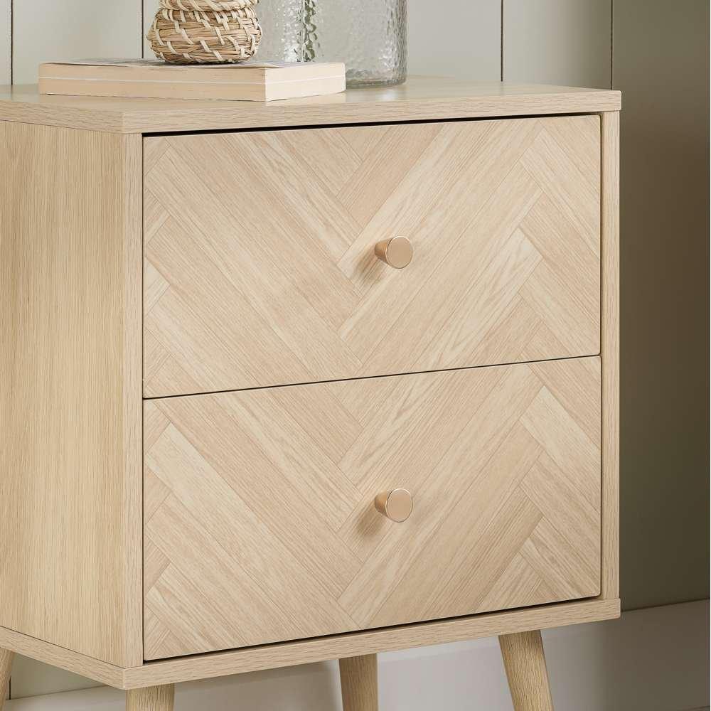 Nude - Birlea - Herringford 2 Drawer Bedside - 2