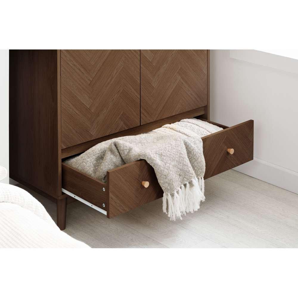 Brown - Birlea - Herringford 2 Door 1 Drawer Wardrobe - 2