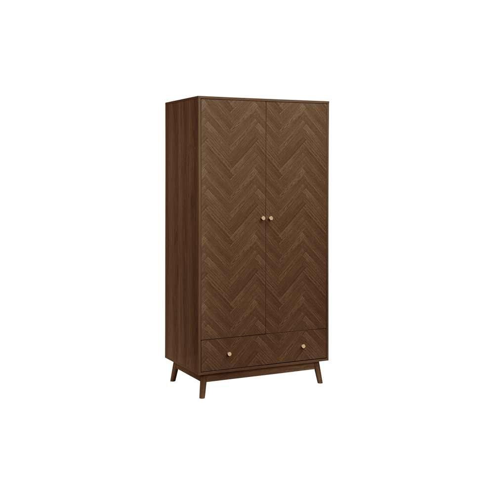 Brown - Birlea - Herringford 2 Door 1 Drawer Wardrobe - 5