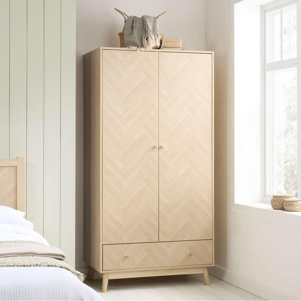 Birlea  Herringford 2 Door 1 Drawer Wardrobe - Nude