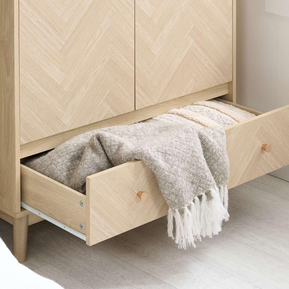 Nude - Birlea - Herringford 2 Door 1 Drawer Wardrobe - 2