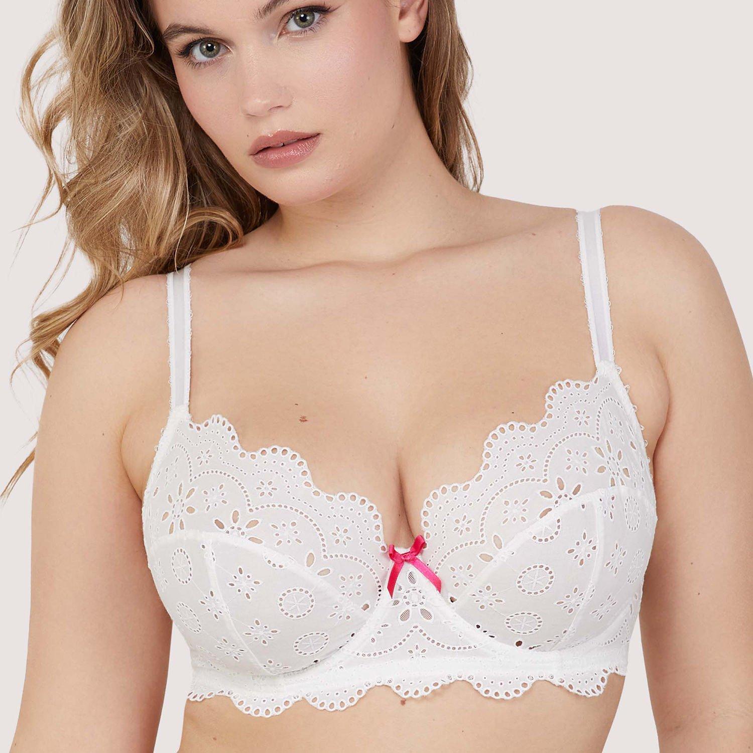 White - Playful Promises - Camille White Broderie Balconette Bra - 1