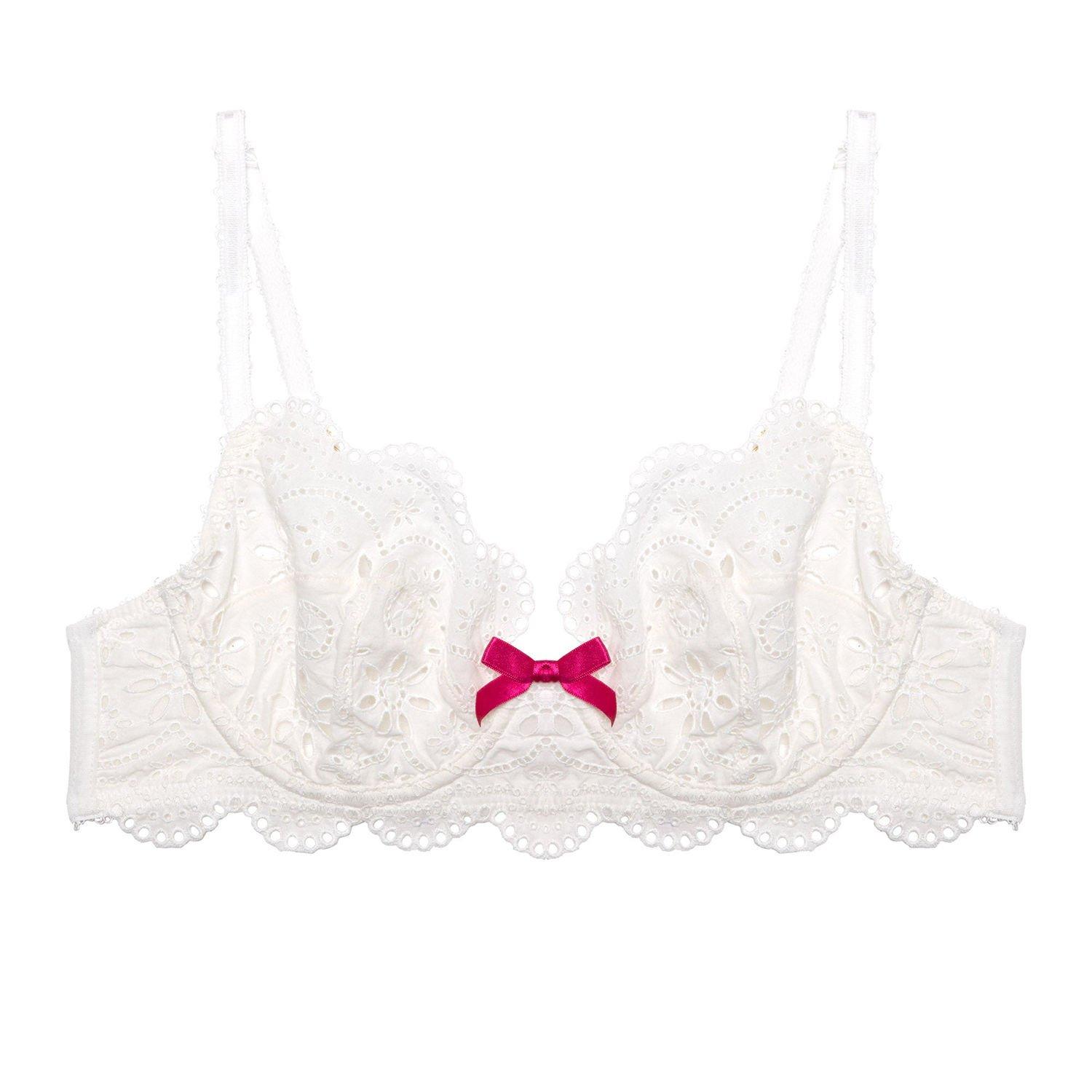 White - Playful Promises - Camille White Broderie Balconette Bra - 4