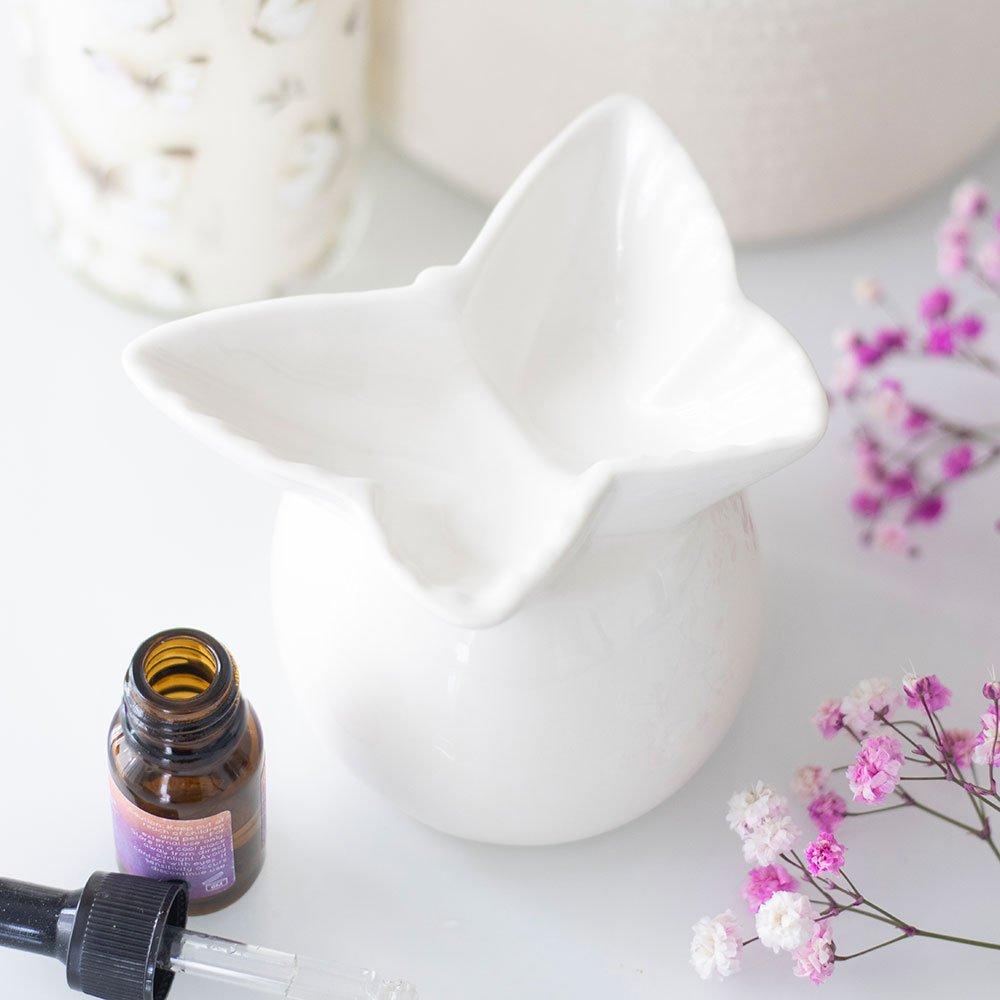 White - Something Different - White Butterfly Oil Burner - 1