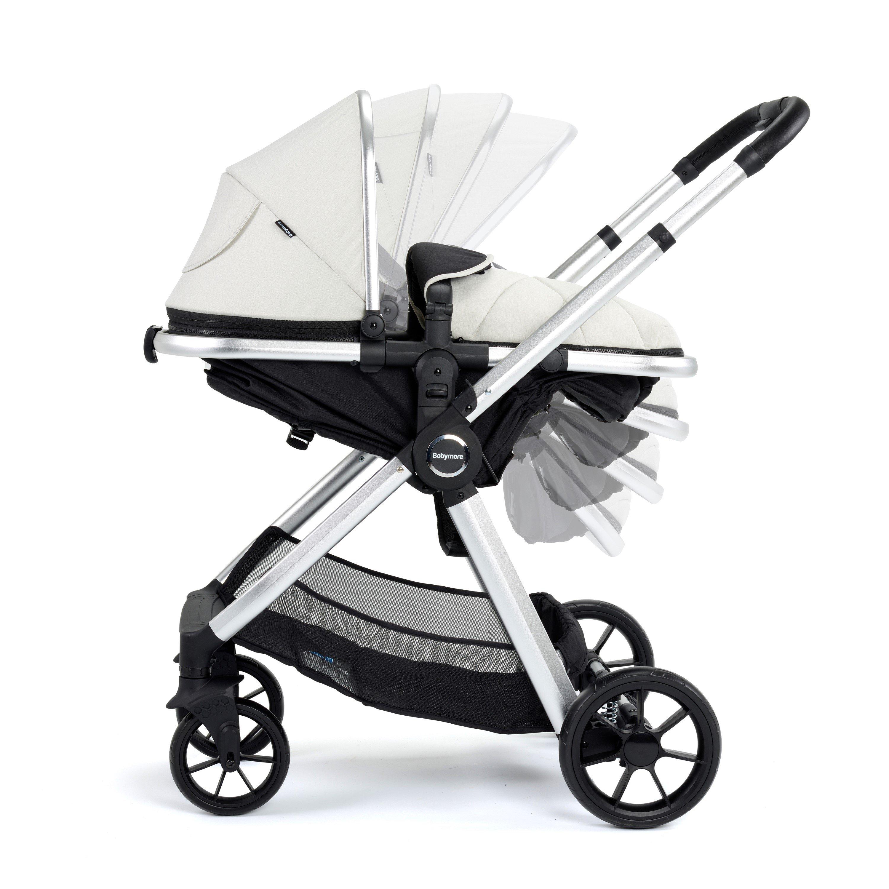 Silver - Babymore - Mimi Pram Pushchair - Silver - 3