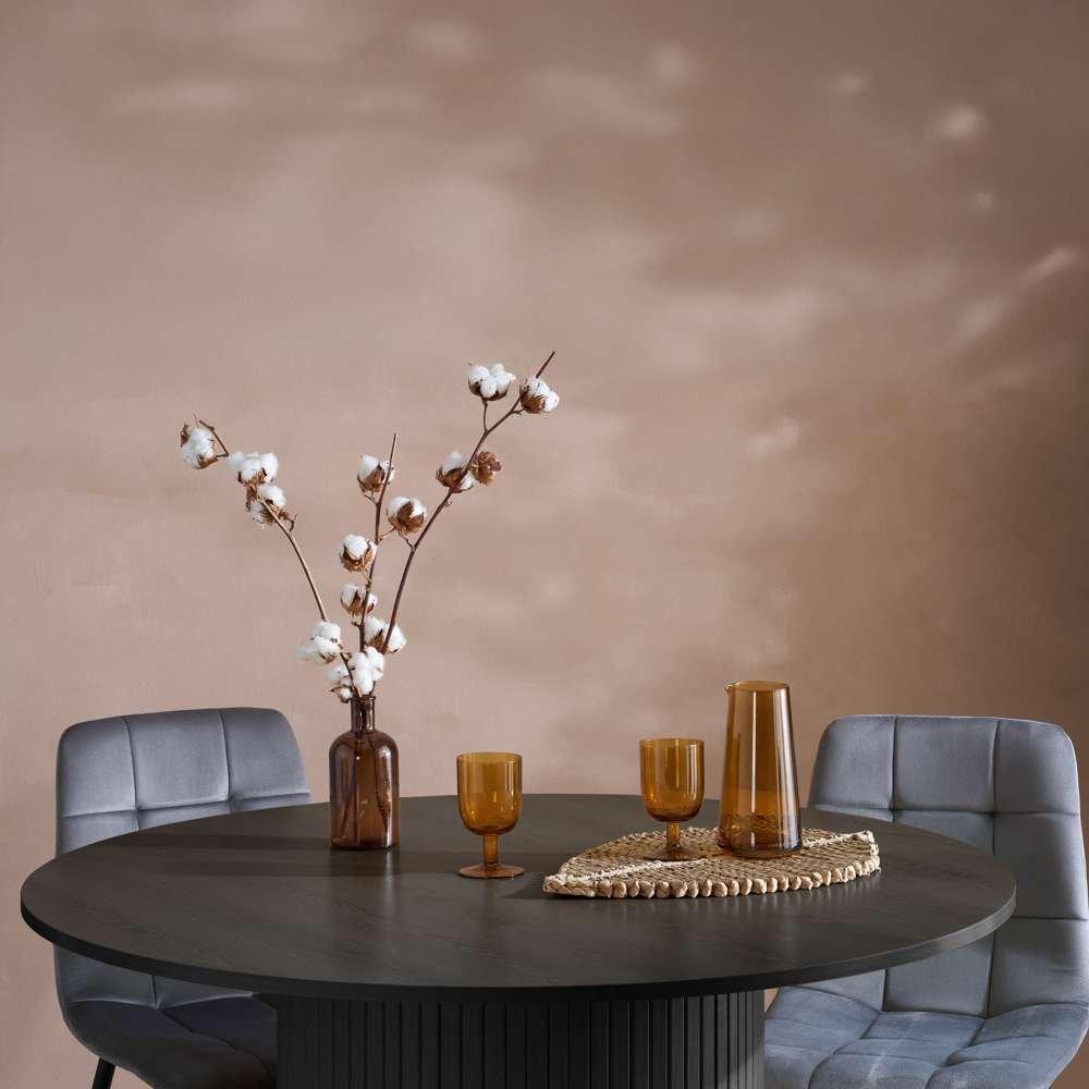 Black - Birlea - Axel Round Fluted Dining Table with 4 Chairs - 4