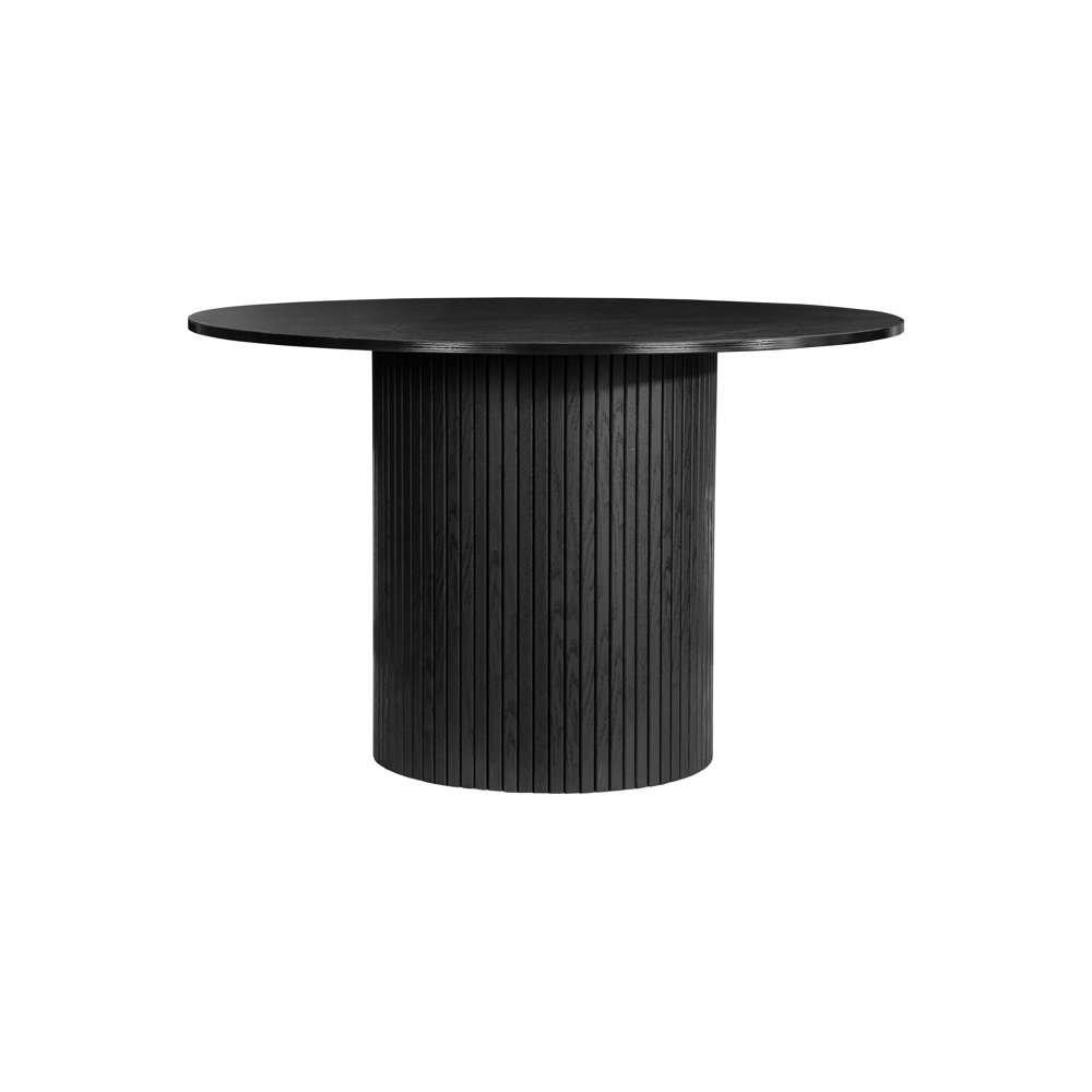 Black - Birlea - Axel Round Fluted Dining Table with 4 Chairs - 6